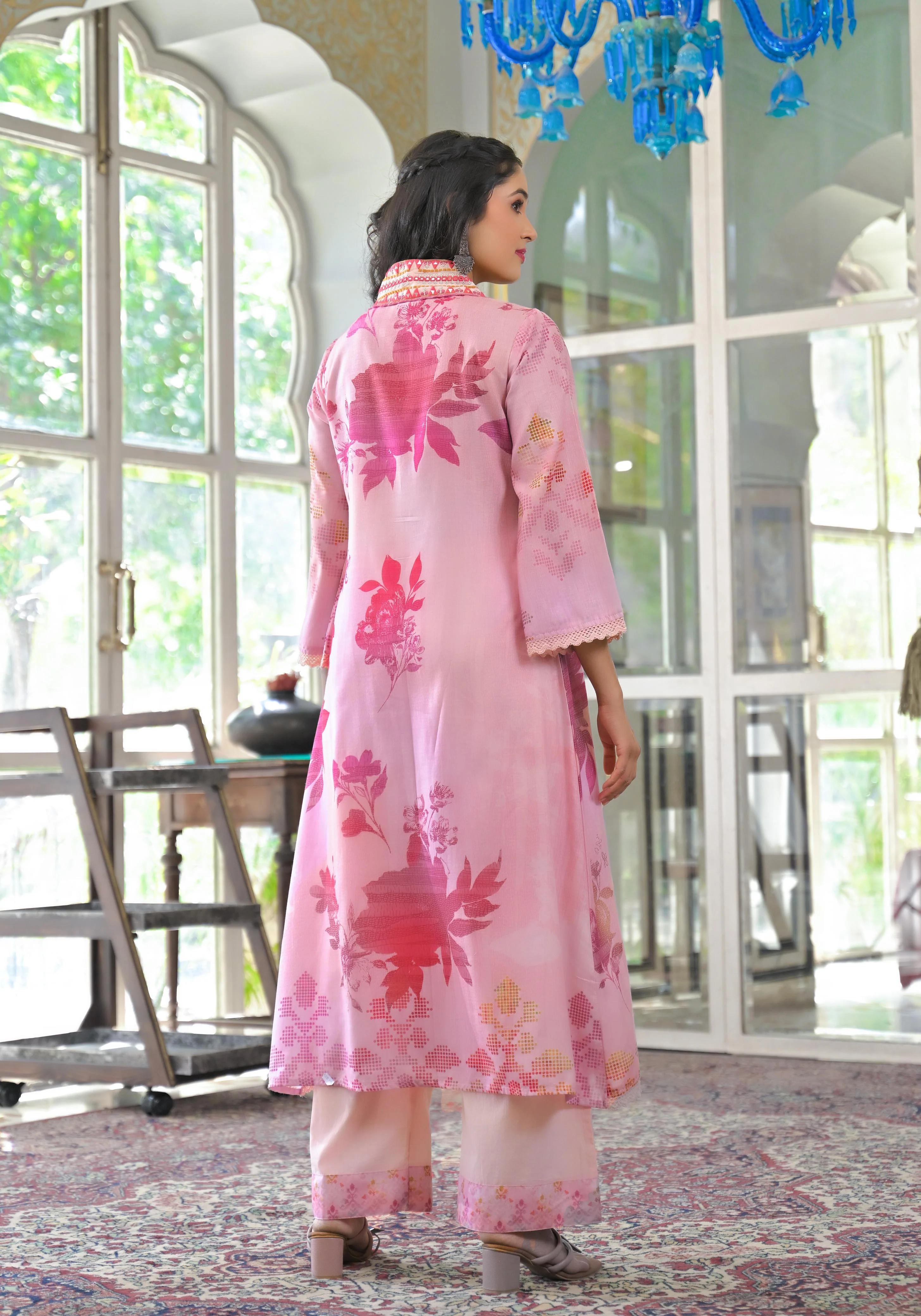 Lakshita rose printed cotton suit set - Image 3