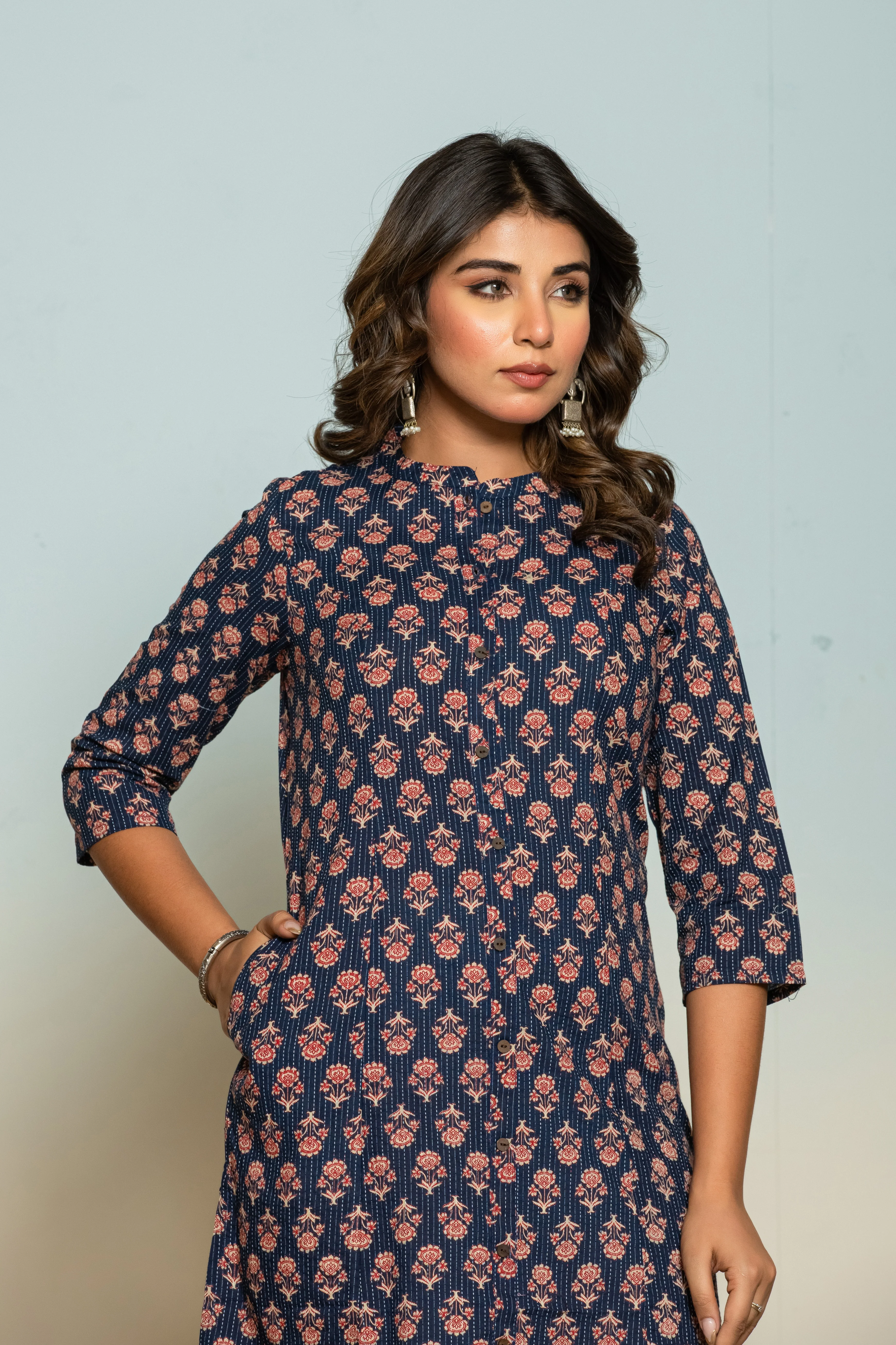 UMA AZURE PRINTED COTTON KURTI - Image 2