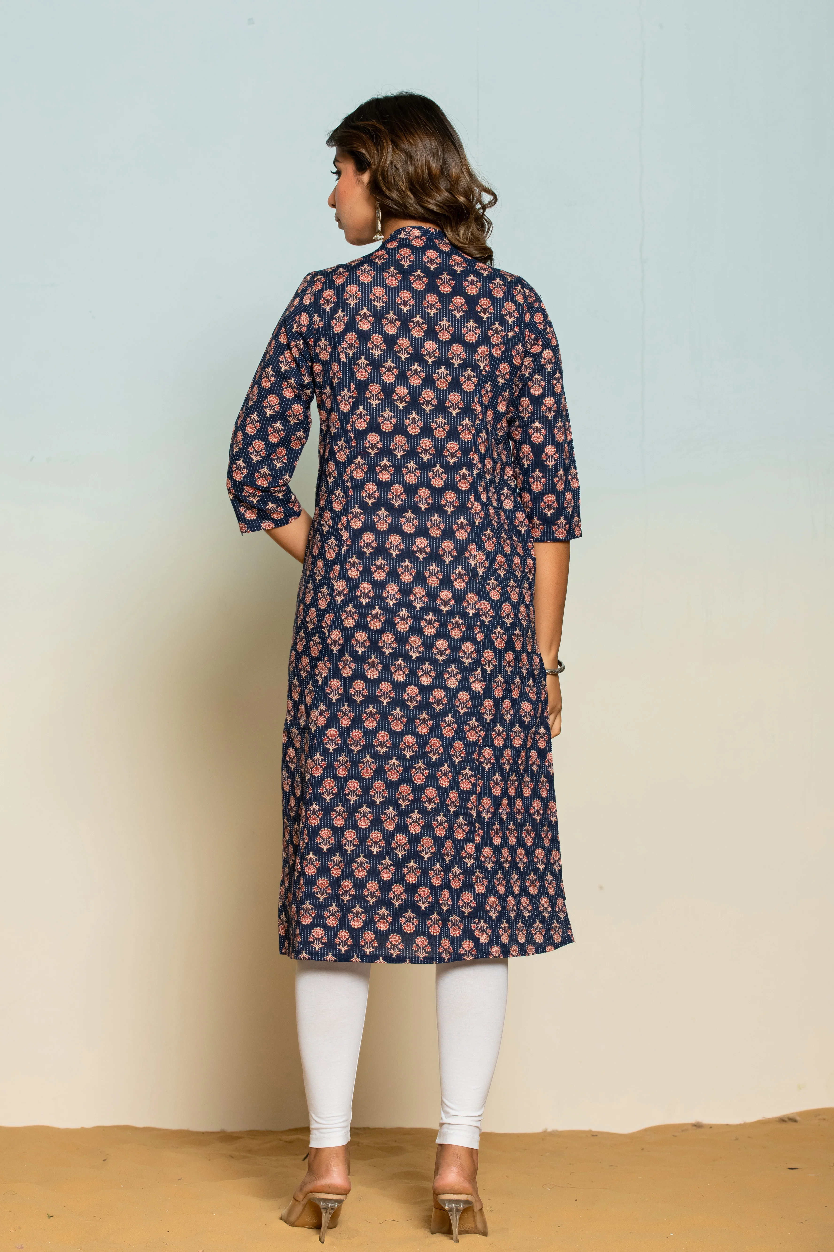 UMA AZURE PRINTED COTTON KURTI - Image 3
