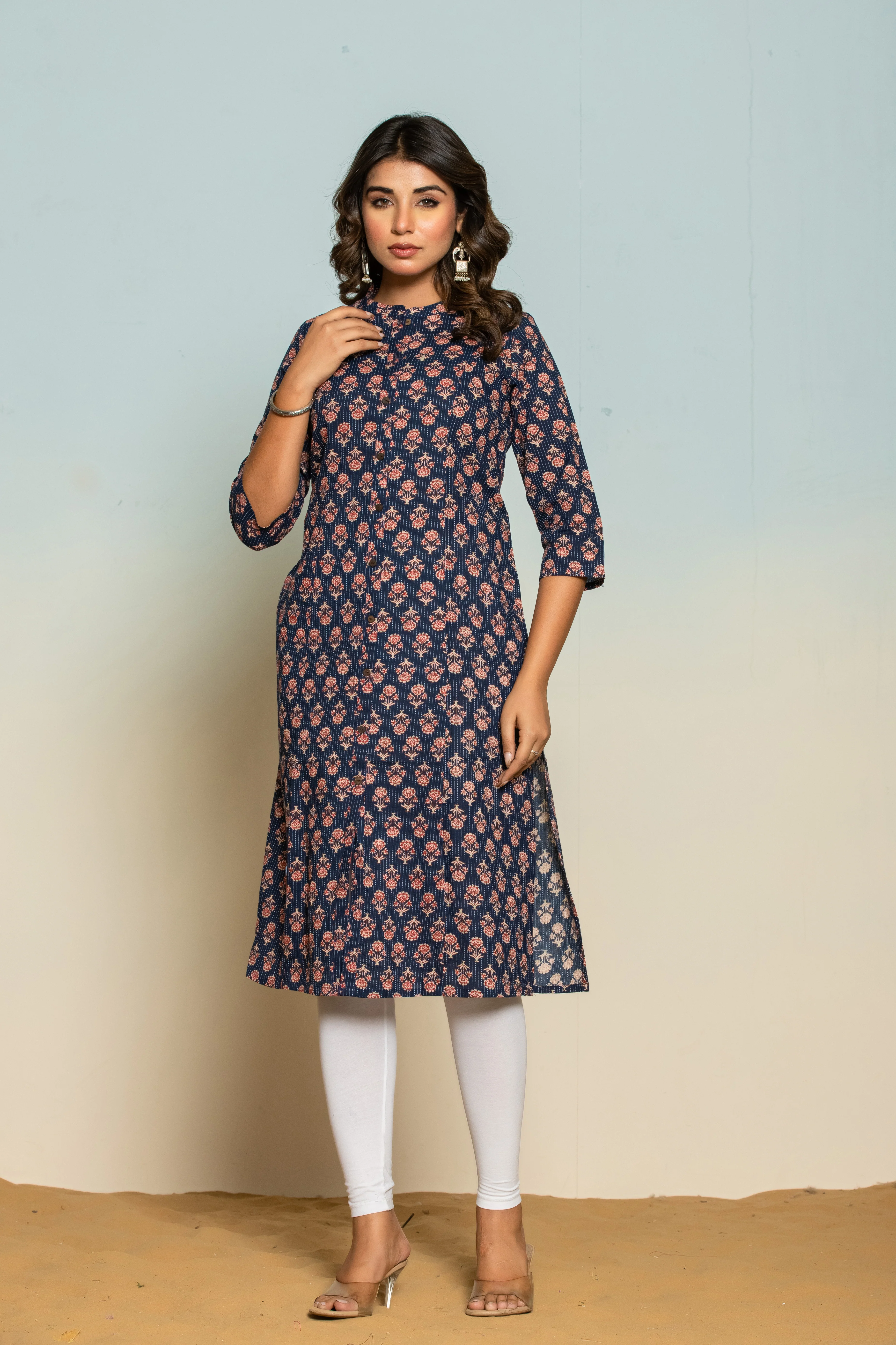 UMA AZURE PRINTED COTTON KURTI - Image 4