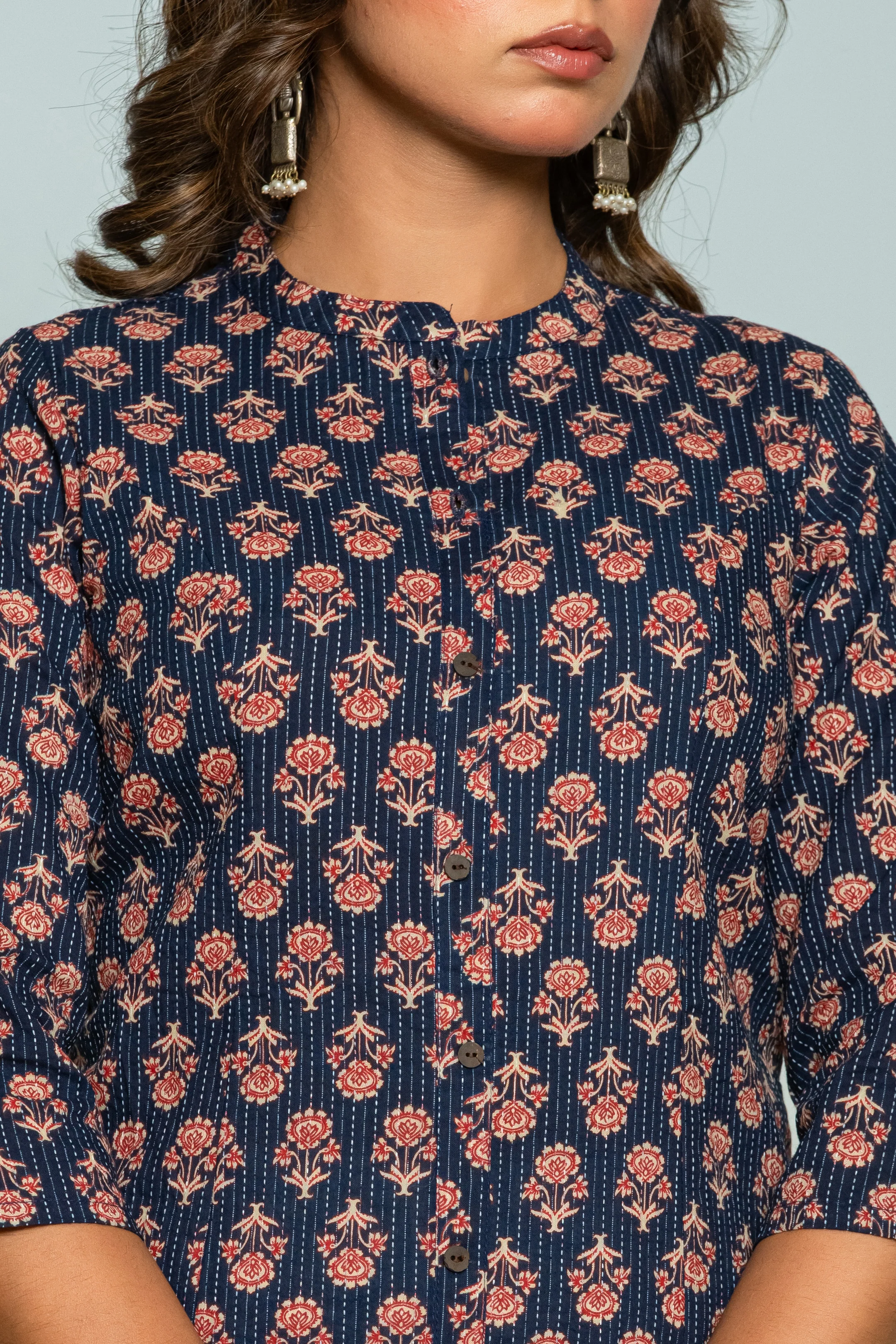 UMA AZURE PRINTED COTTON KURTI - Image 5