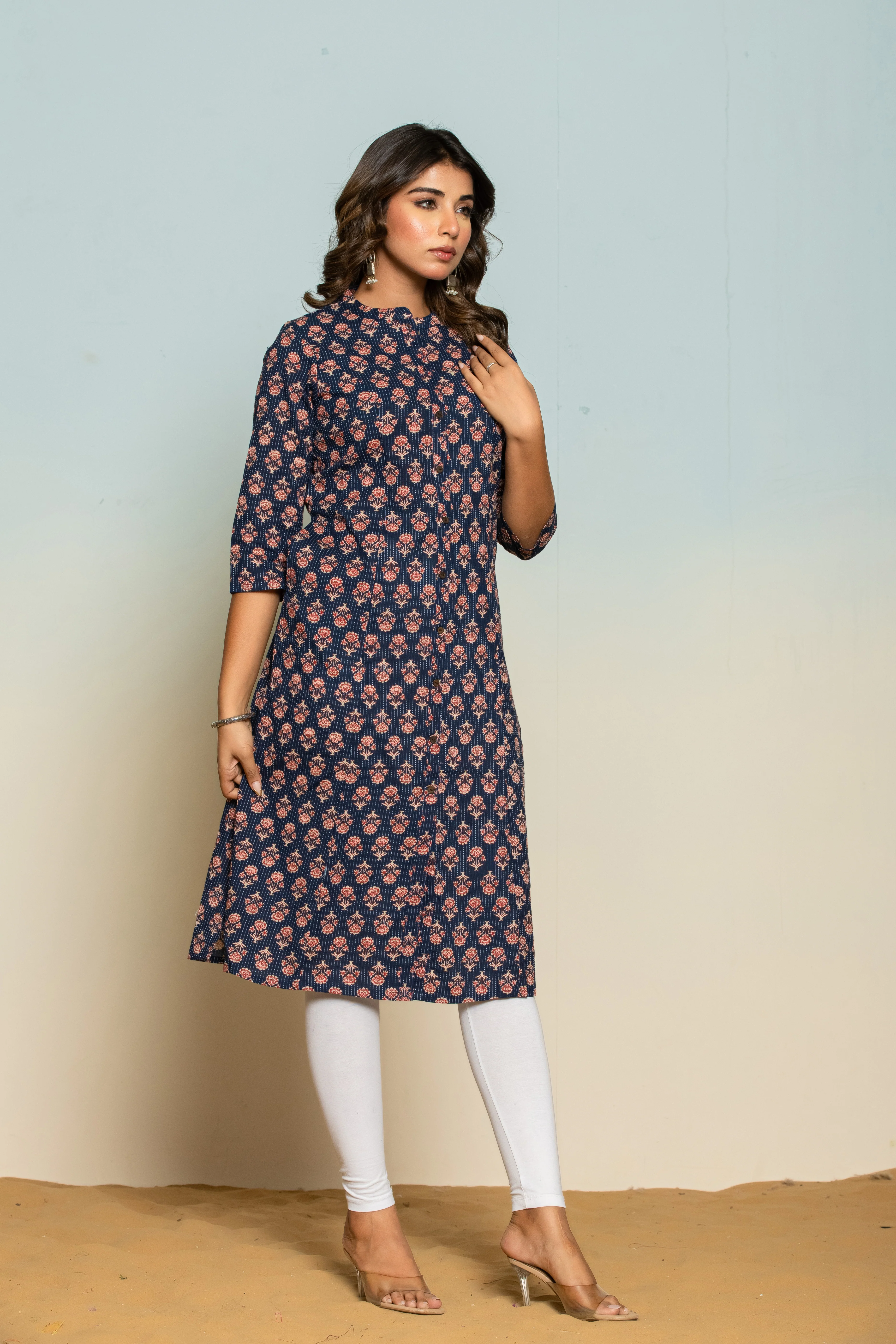 UMA AZURE PRINTED COTTON KURTI - Image 6