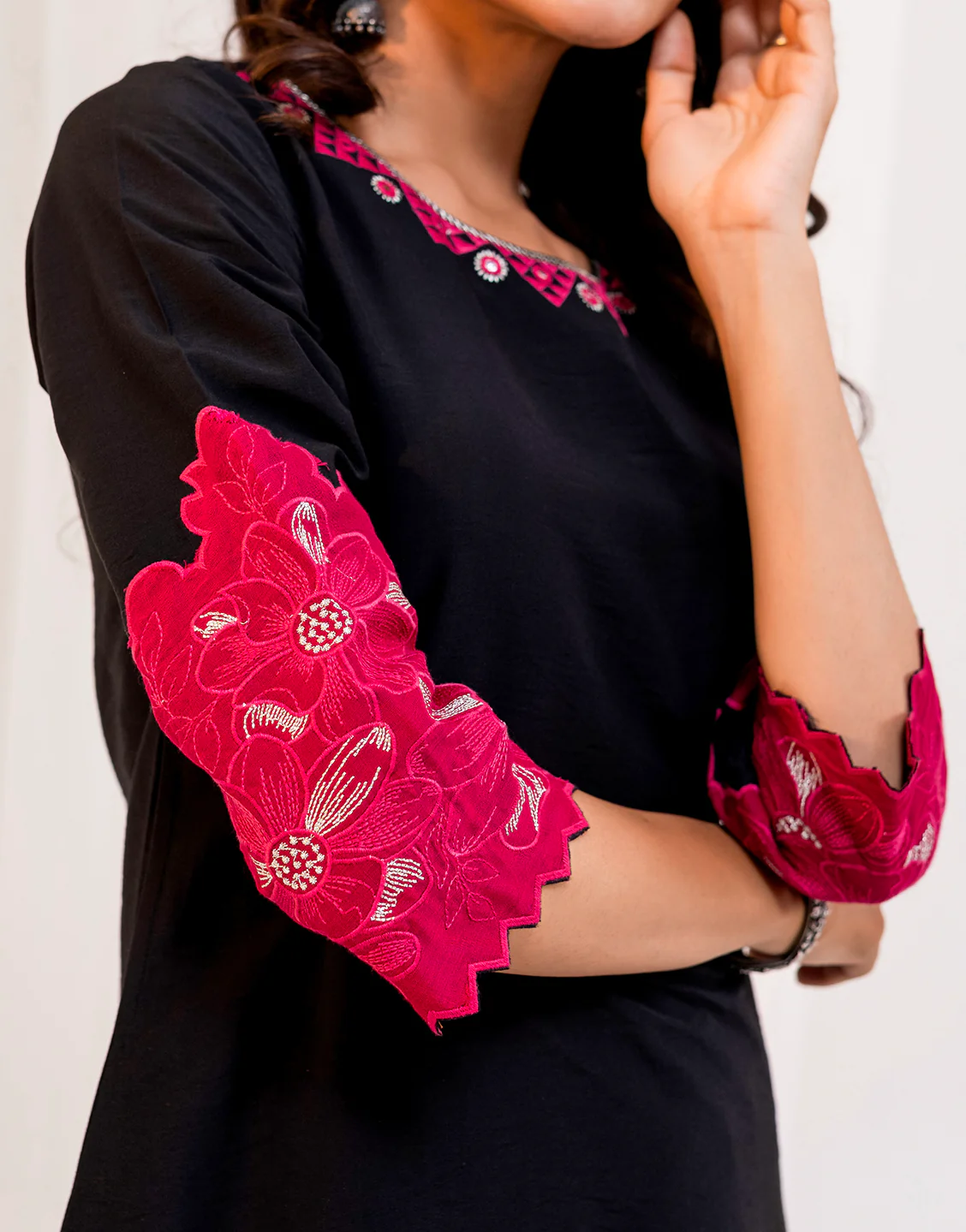 Purna Onyx embroidered Cotton Co-ord Set - Image 3