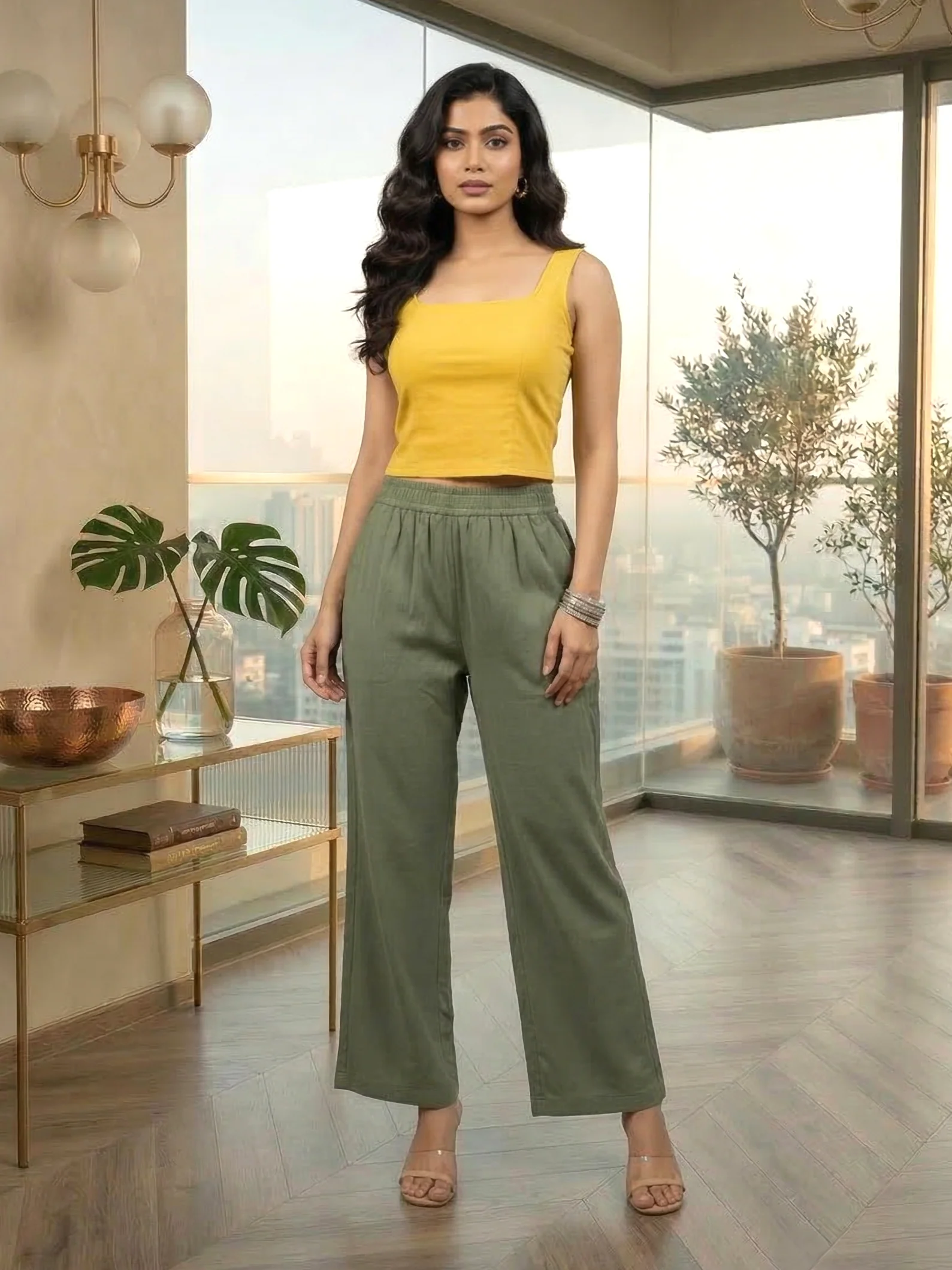 Drona moss embroidery cotton 3 pc co-ord set - Image 9