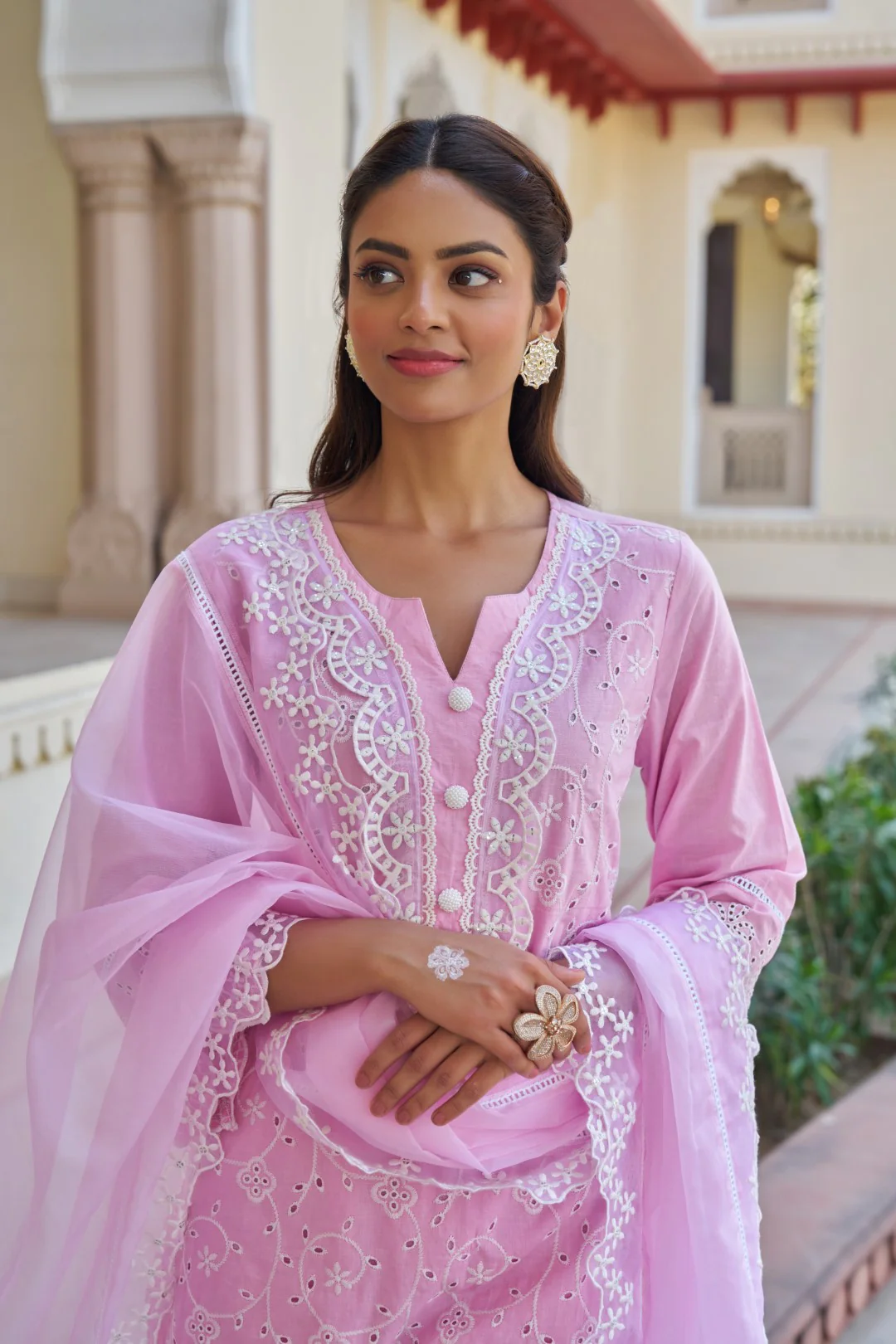 Anumeha Rouge Embroidery Suit Set - Image 2
