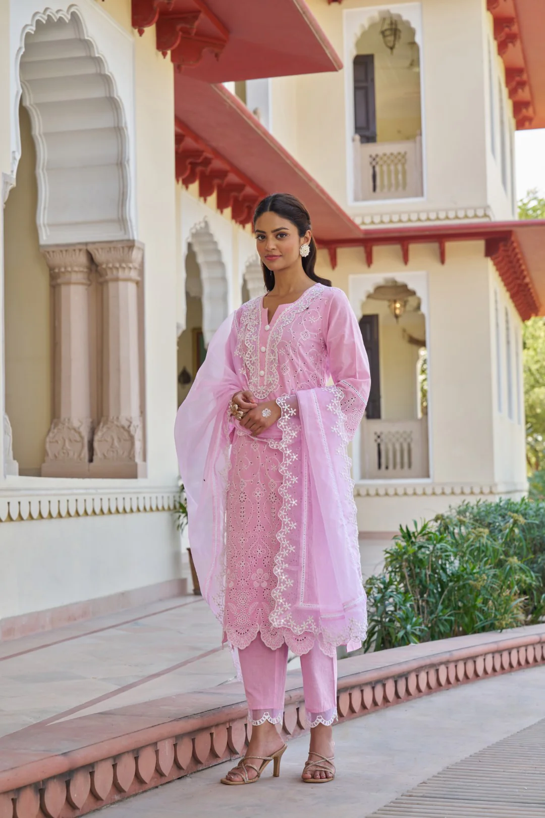 Anumeha Rouge Embroidery Suit Set - Image 7