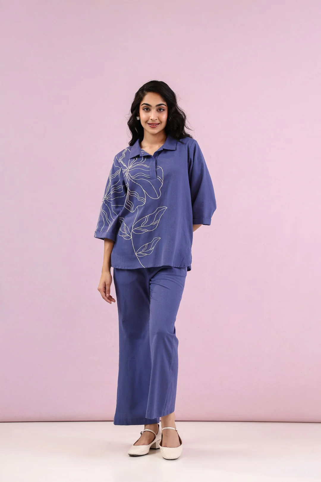Raftar Ocean embroidery cotton co-ord set - Image 4