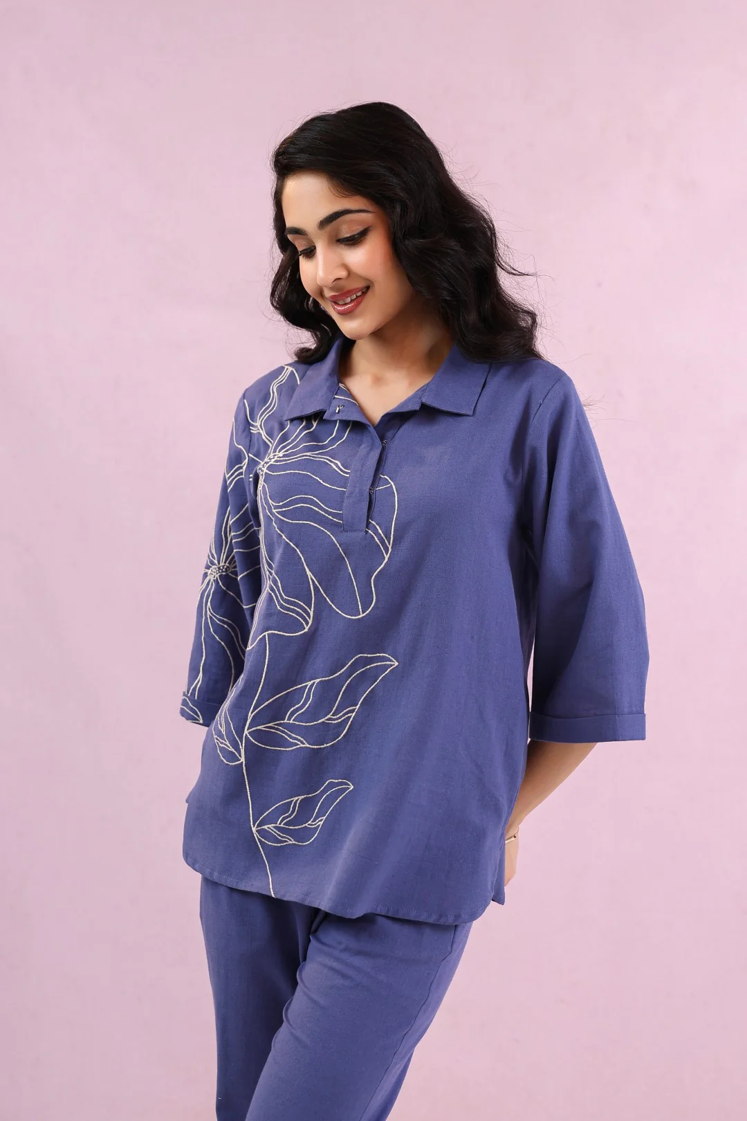 Raftar Ocean embroidery cotton co-ord set - Image 7