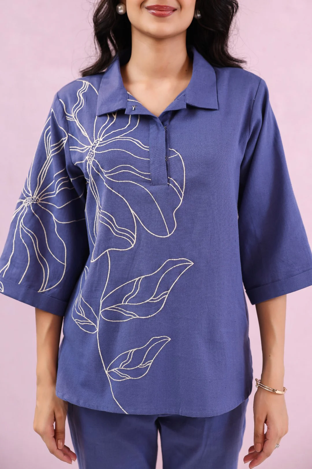 Raftar Ocean embroidery cotton co-ord set - Image 8