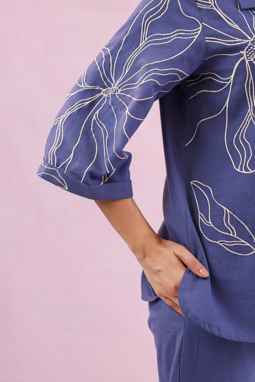 Raftar Ocean embroidery cotton co-ord set - Image 9