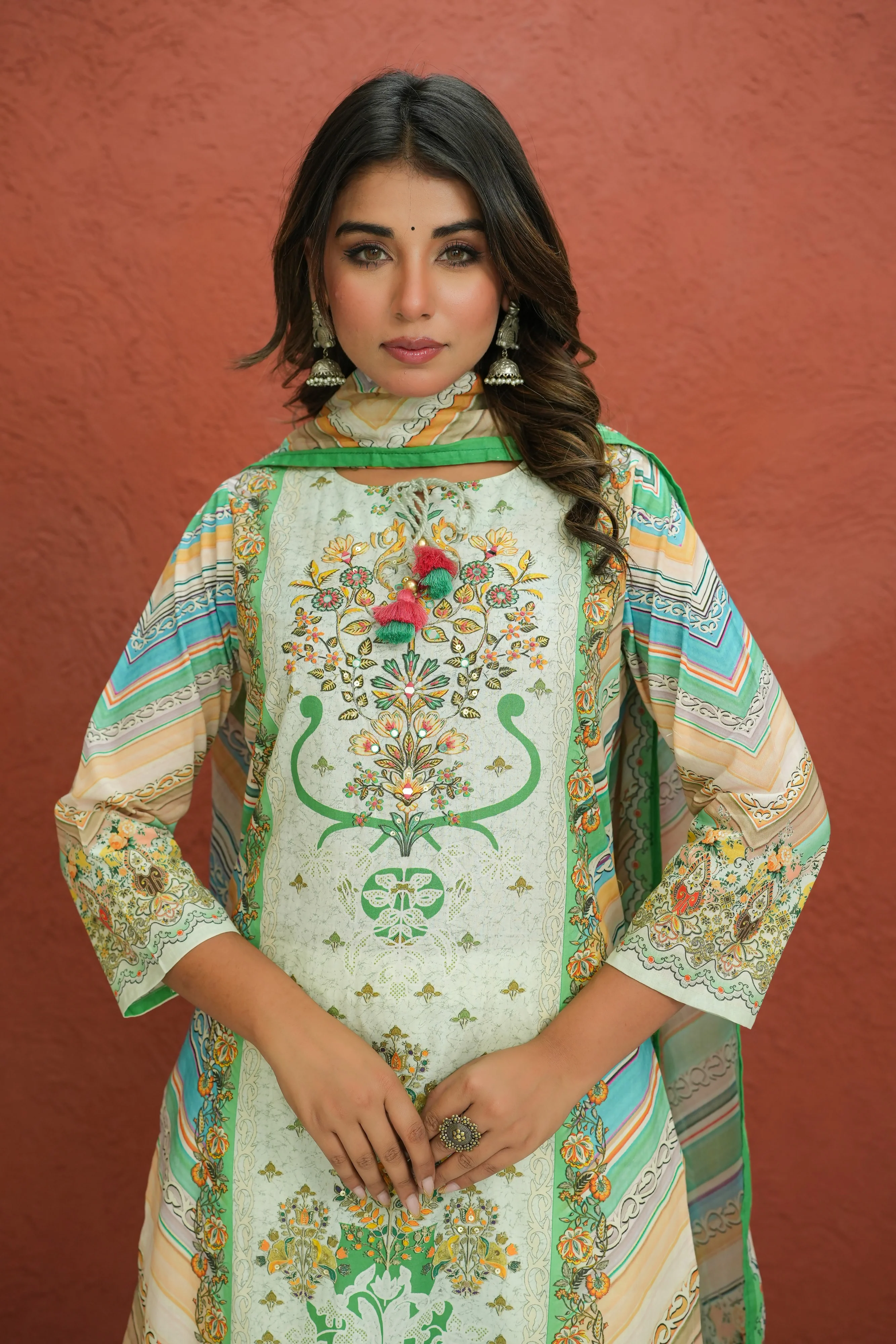 Baga Fern Printed Cotton Lawn Suit Set - Image 2