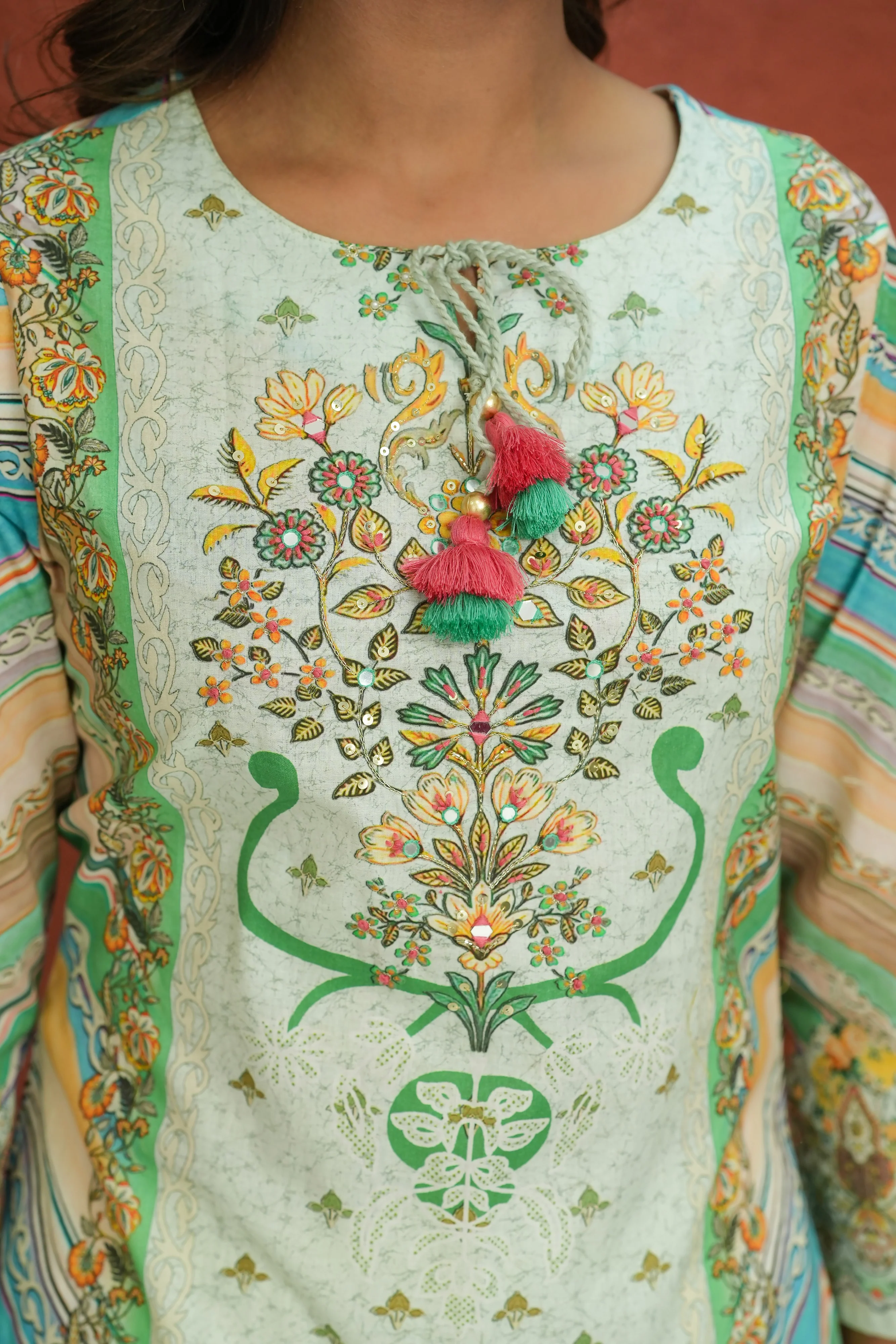 Baga Fern Printed Cotton Lawn Suit Set - Image 4