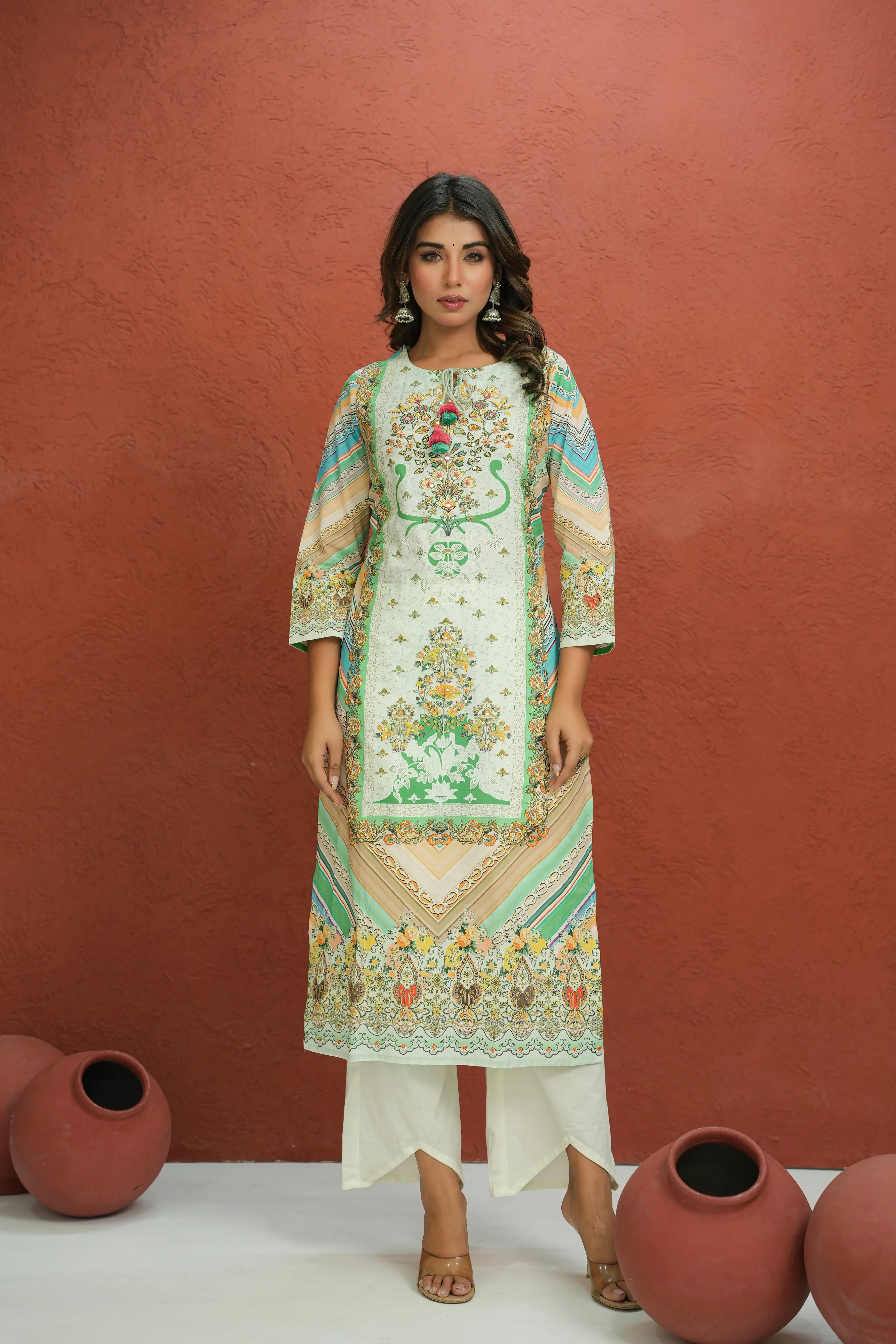 Baga Fern Printed Cotton Lawn Suit Set - Image 5