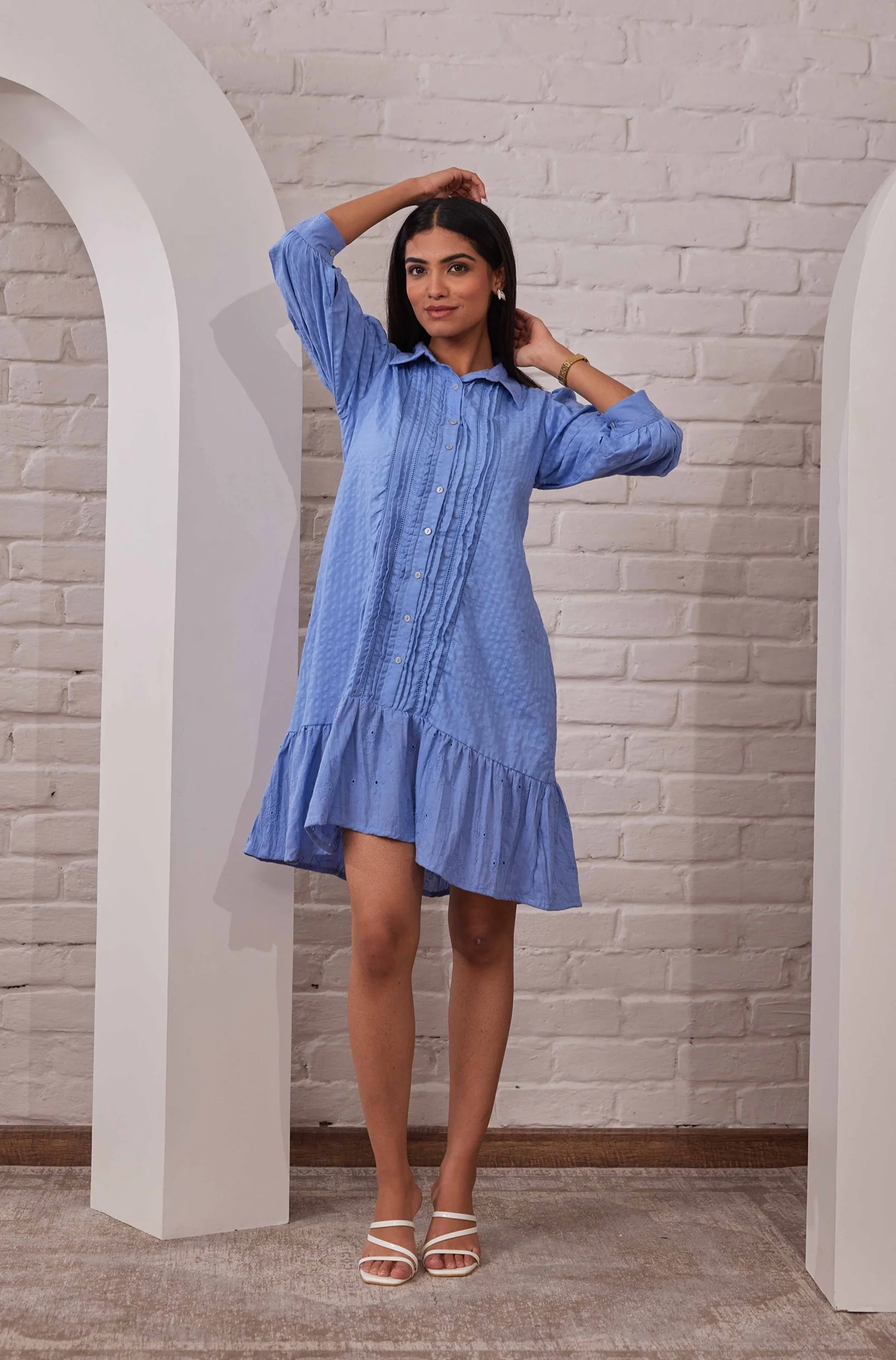 Avanti Sky Schiffli Cotton Dress - Image 3