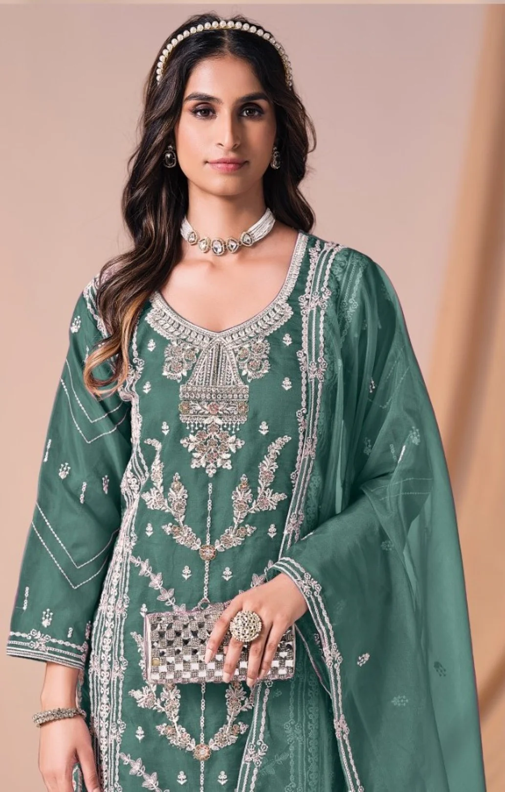 Mayuri Peacock Full Work Suit Set - Image 2