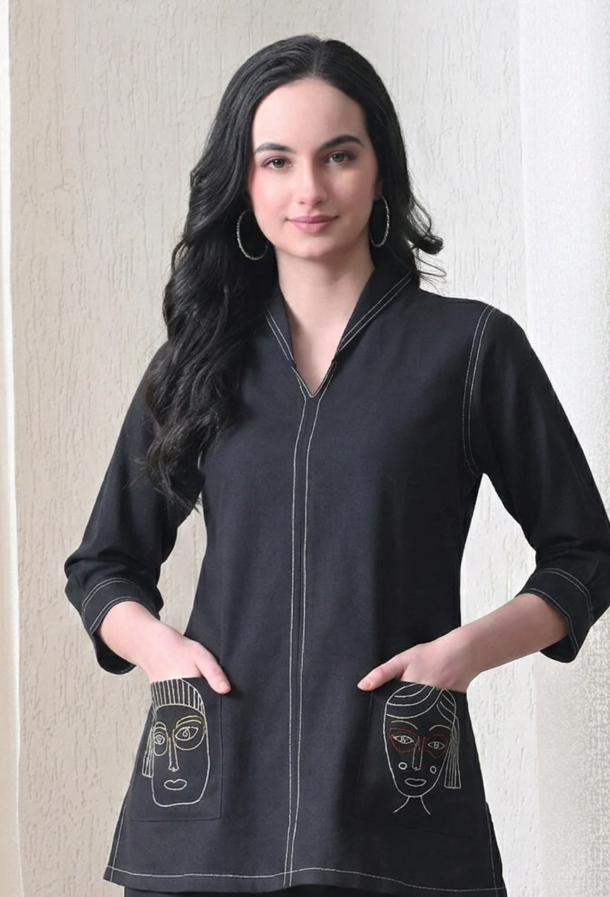 Midushi jade embroidery Cotton co-ord set - Image 2