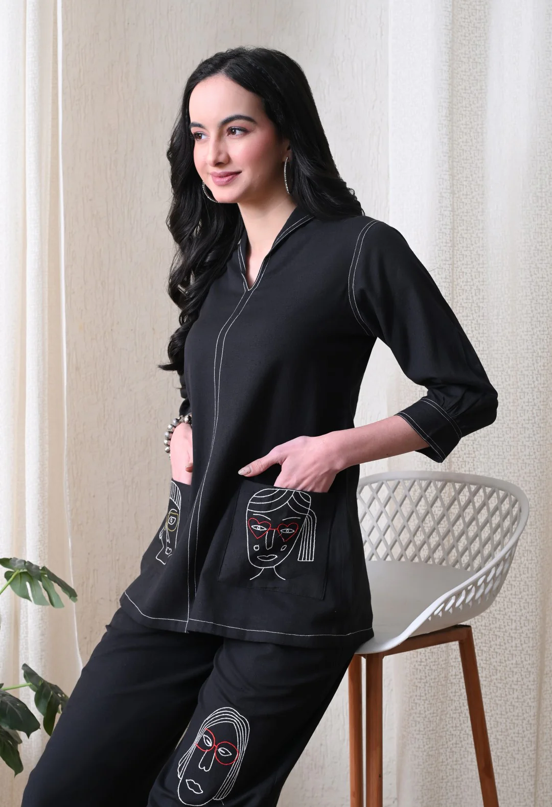 Midushi jade embroidery Cotton co-ord set - Image 6