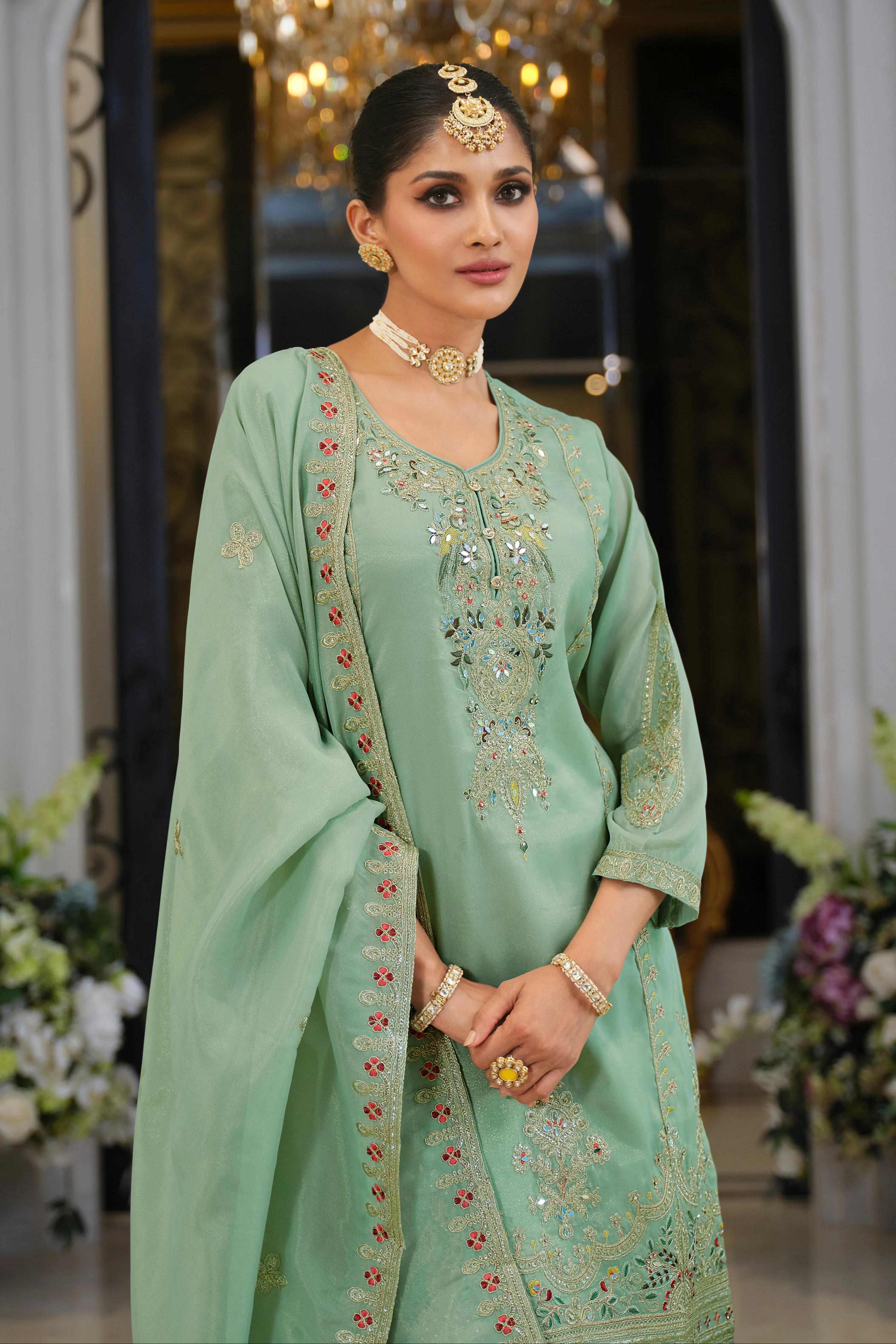 Tansu Fern Full Work  Heavy Gharara Set - Image 2