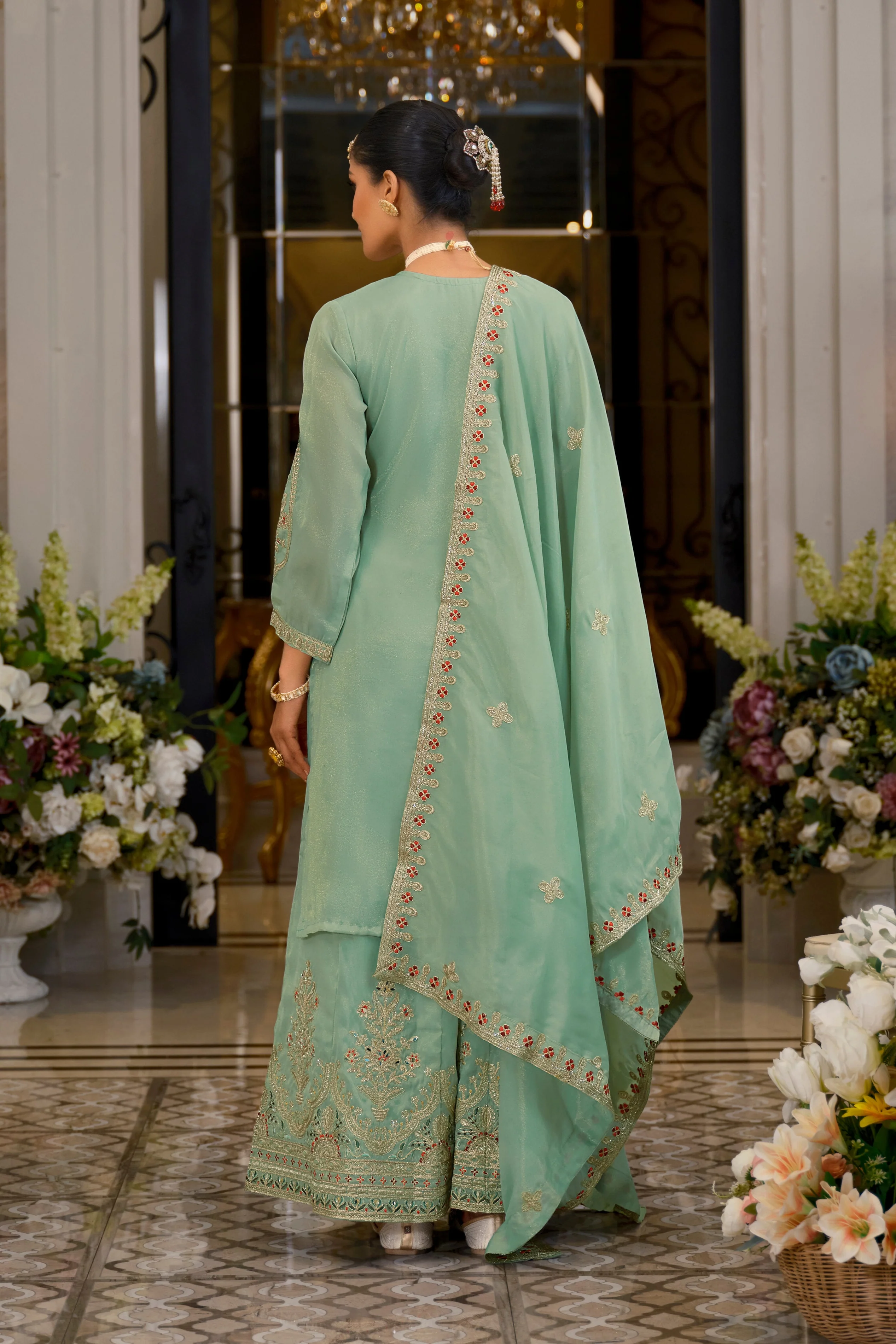 Tansu Fern Full Work  Heavy Gharara Set - Image 3