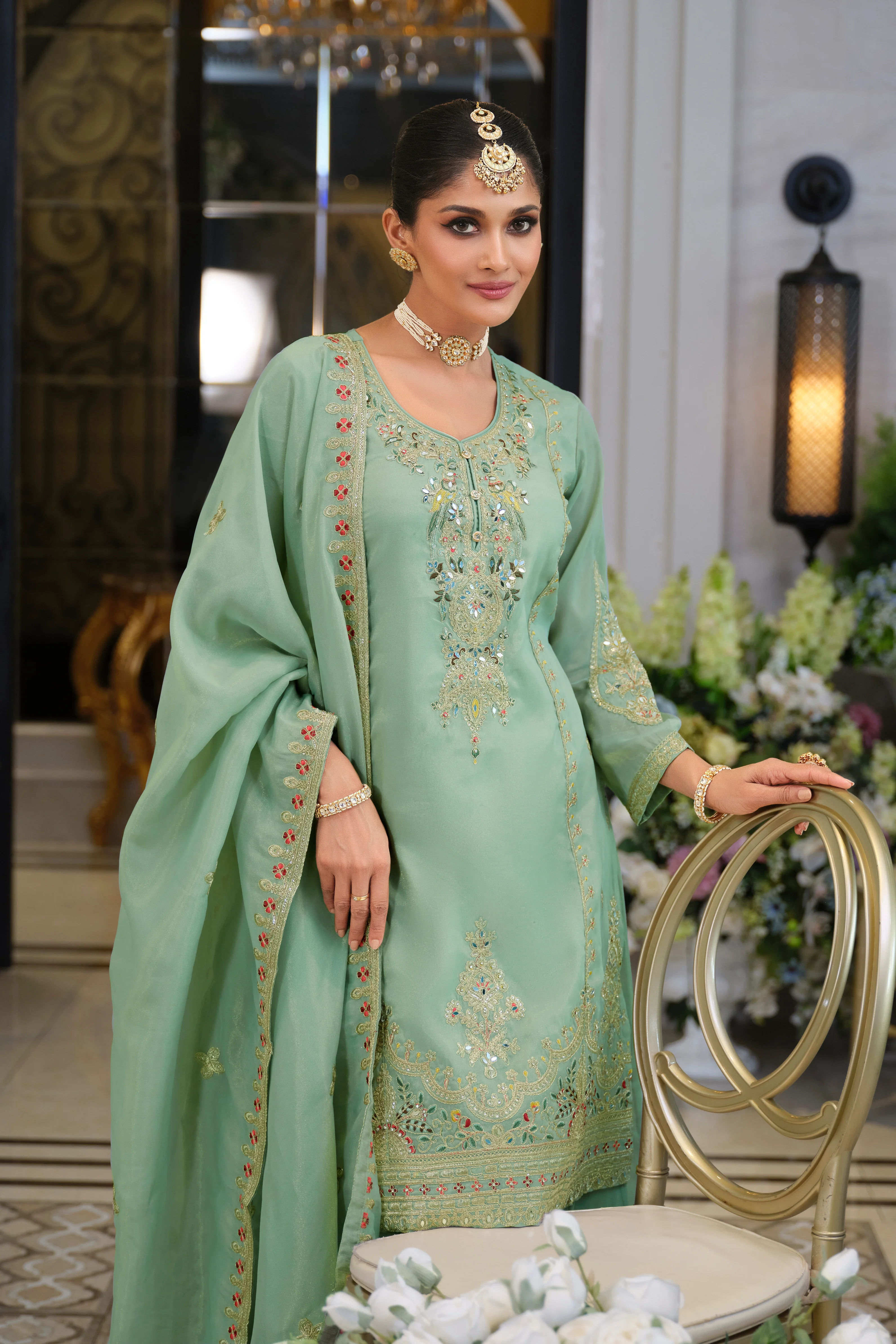 Tansu Fern Full Work  Heavy Gharara Set - Image 5