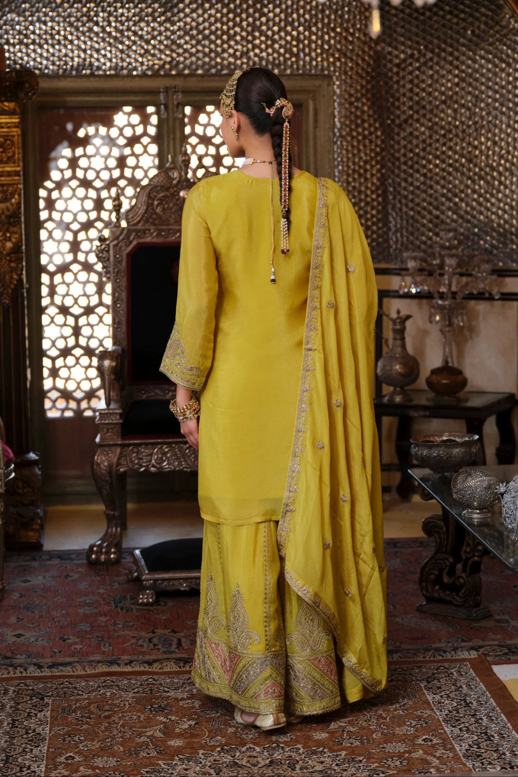 Gunja Lemon full work heavy gharara set - Image 3