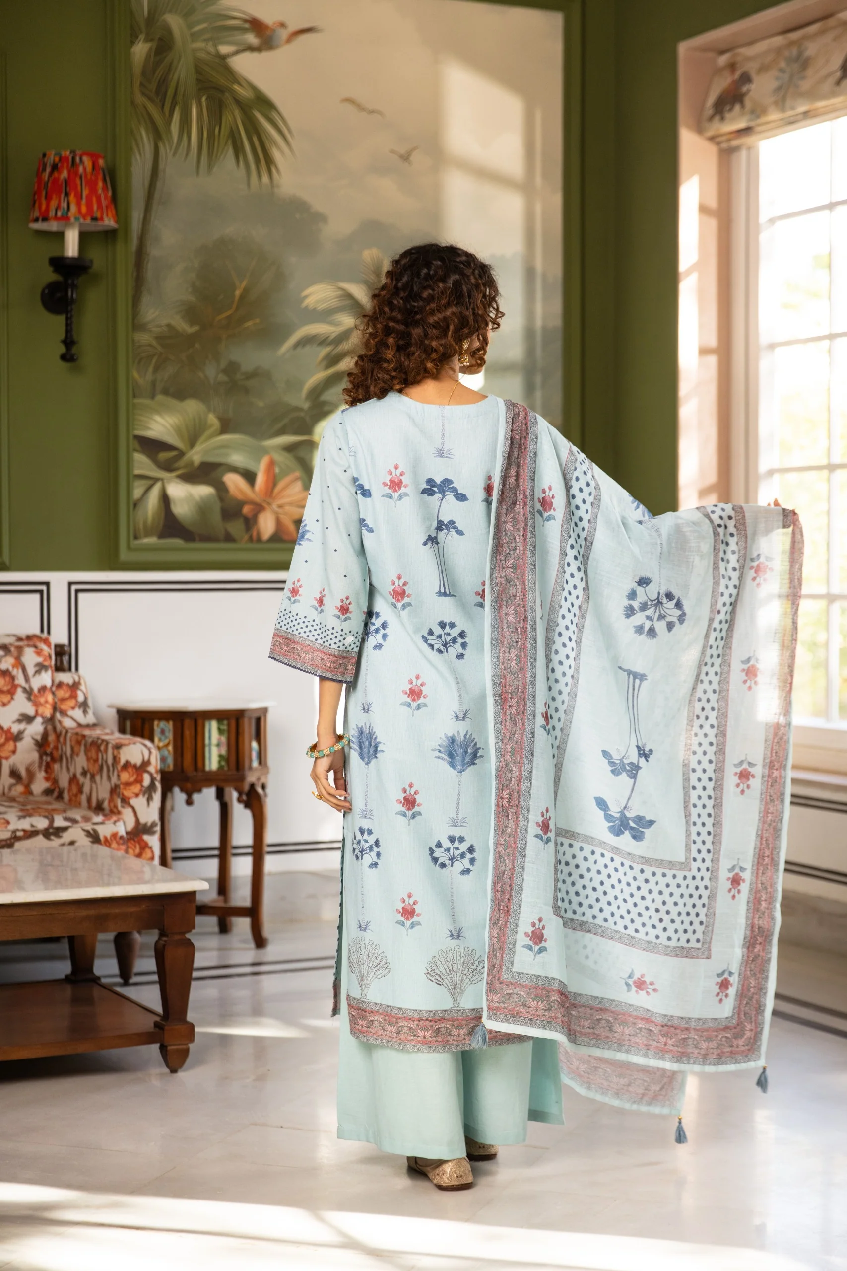 Kamli sky cotton suit set - Image 3