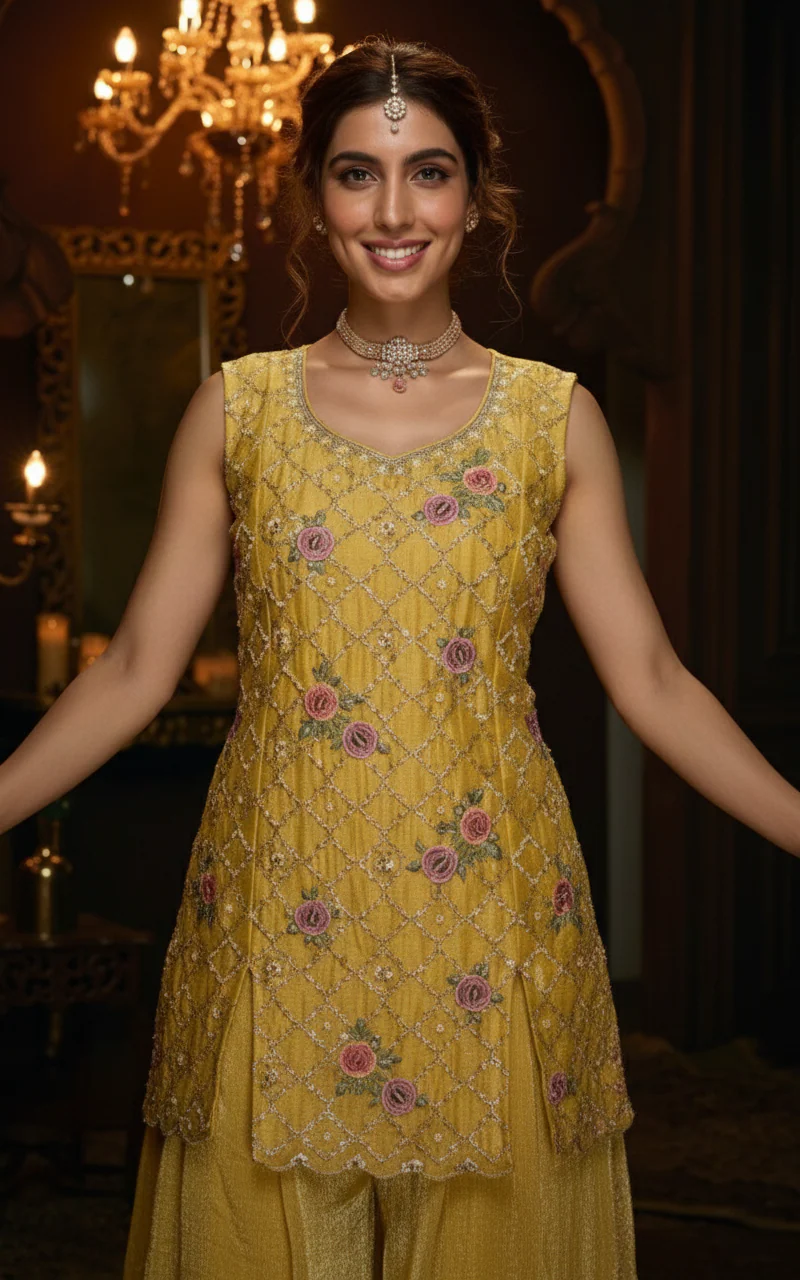 Haniya canary full work suit set - Image 2
