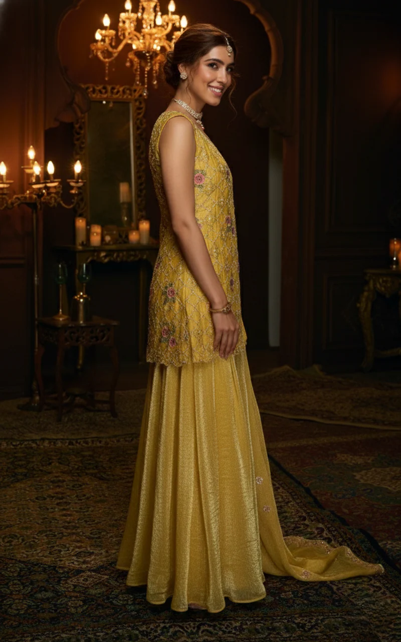 Haniya canary full work suit set - Image 3