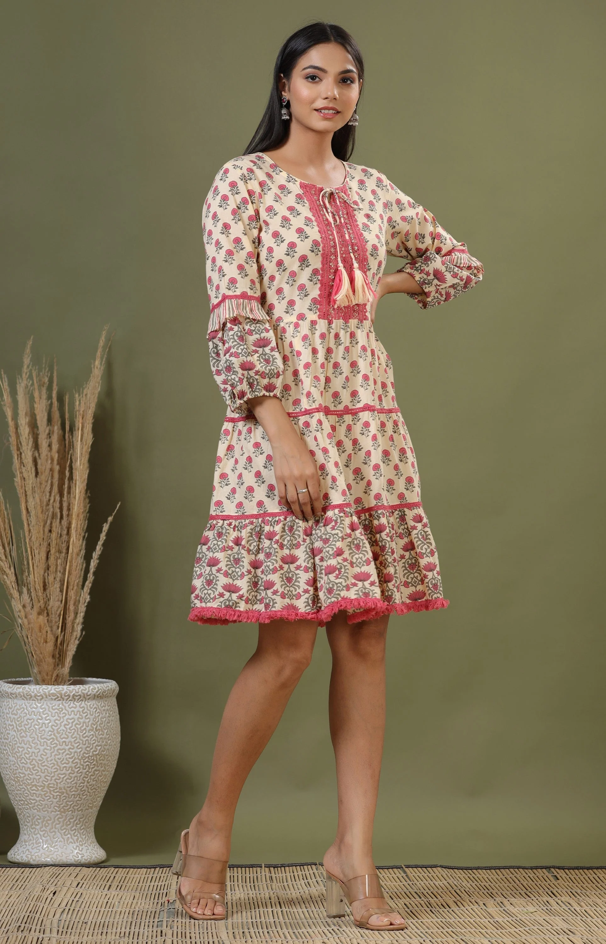 Yutika Peaches Cotton Dress - Image 6