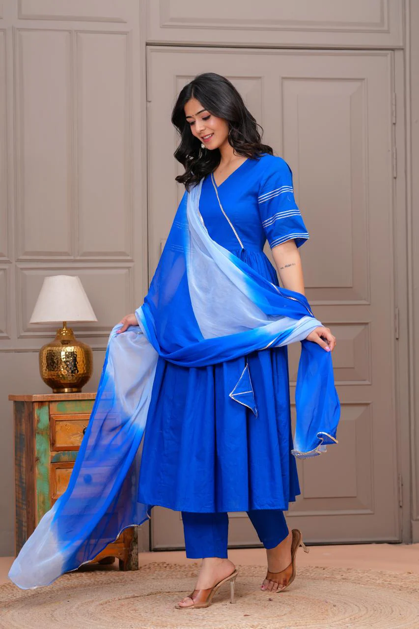 Ganatra Ocean Cotton Anarkali Suit Set - Image 10