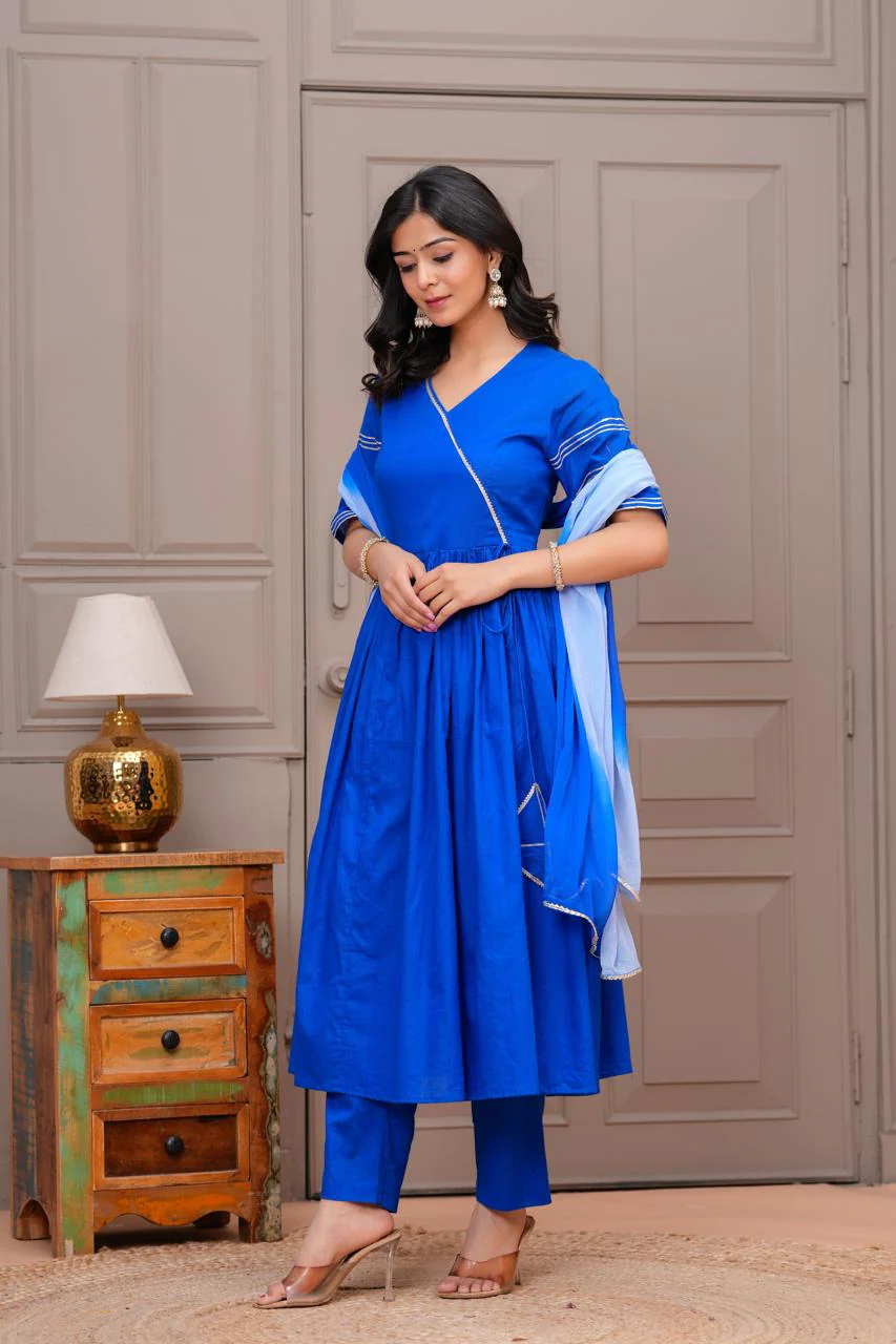 Ganatra Ocean Cotton Anarkali Suit Set - Image 11