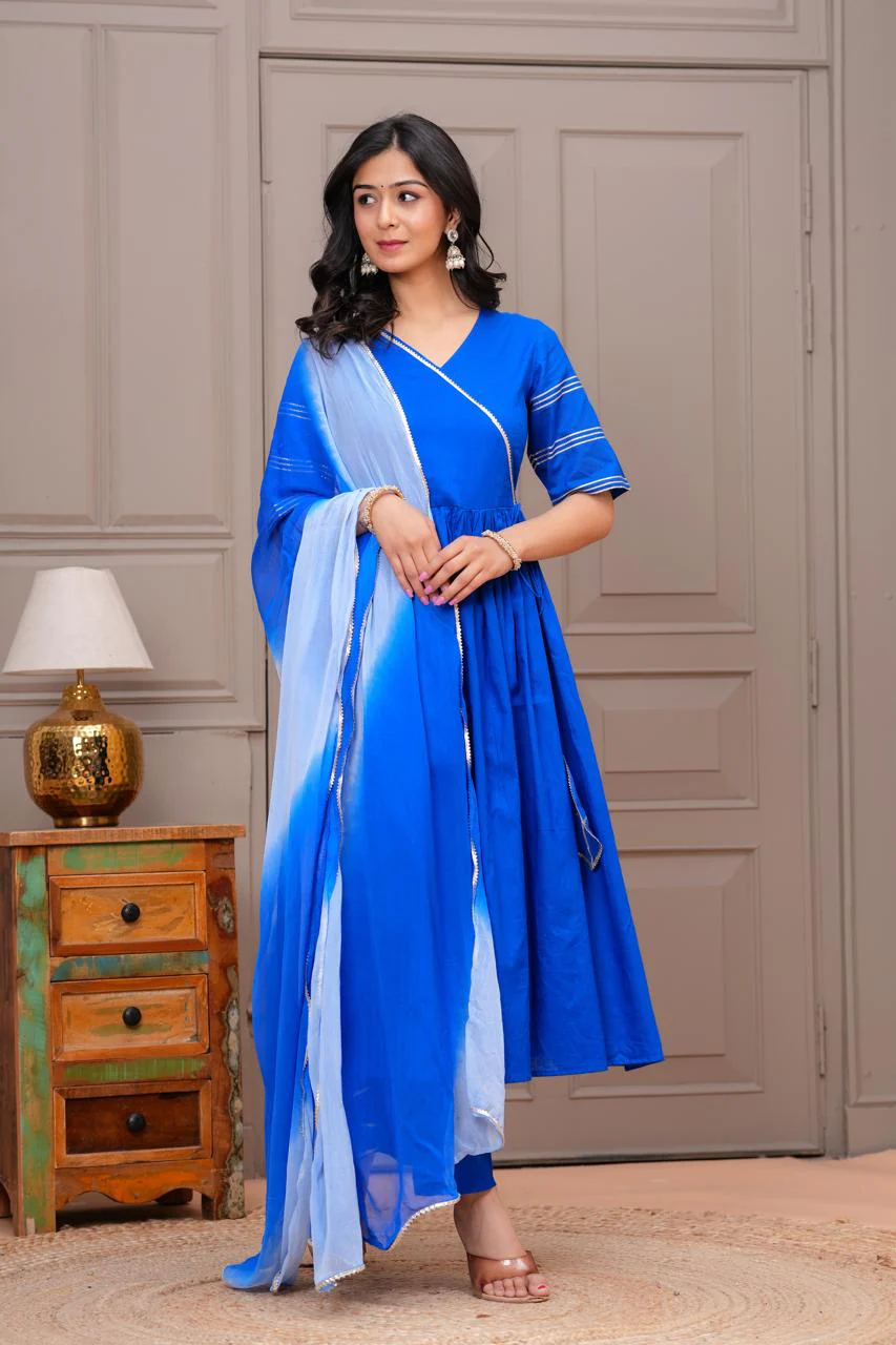 Ganatra Ocean Cotton Anarkali Suit Set - Image 13