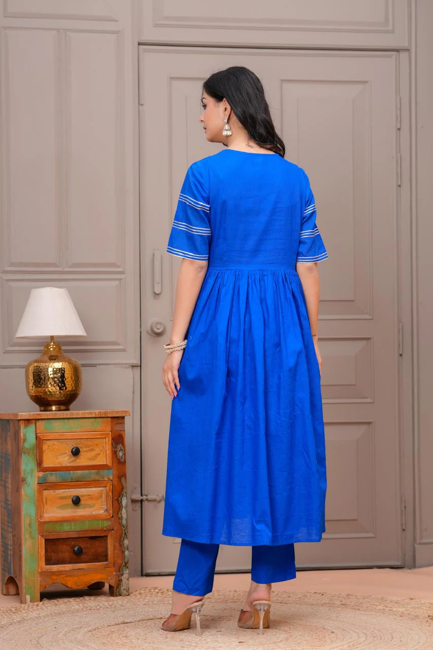 Ganatra Ocean Cotton Anarkali Suit Set - Image 3