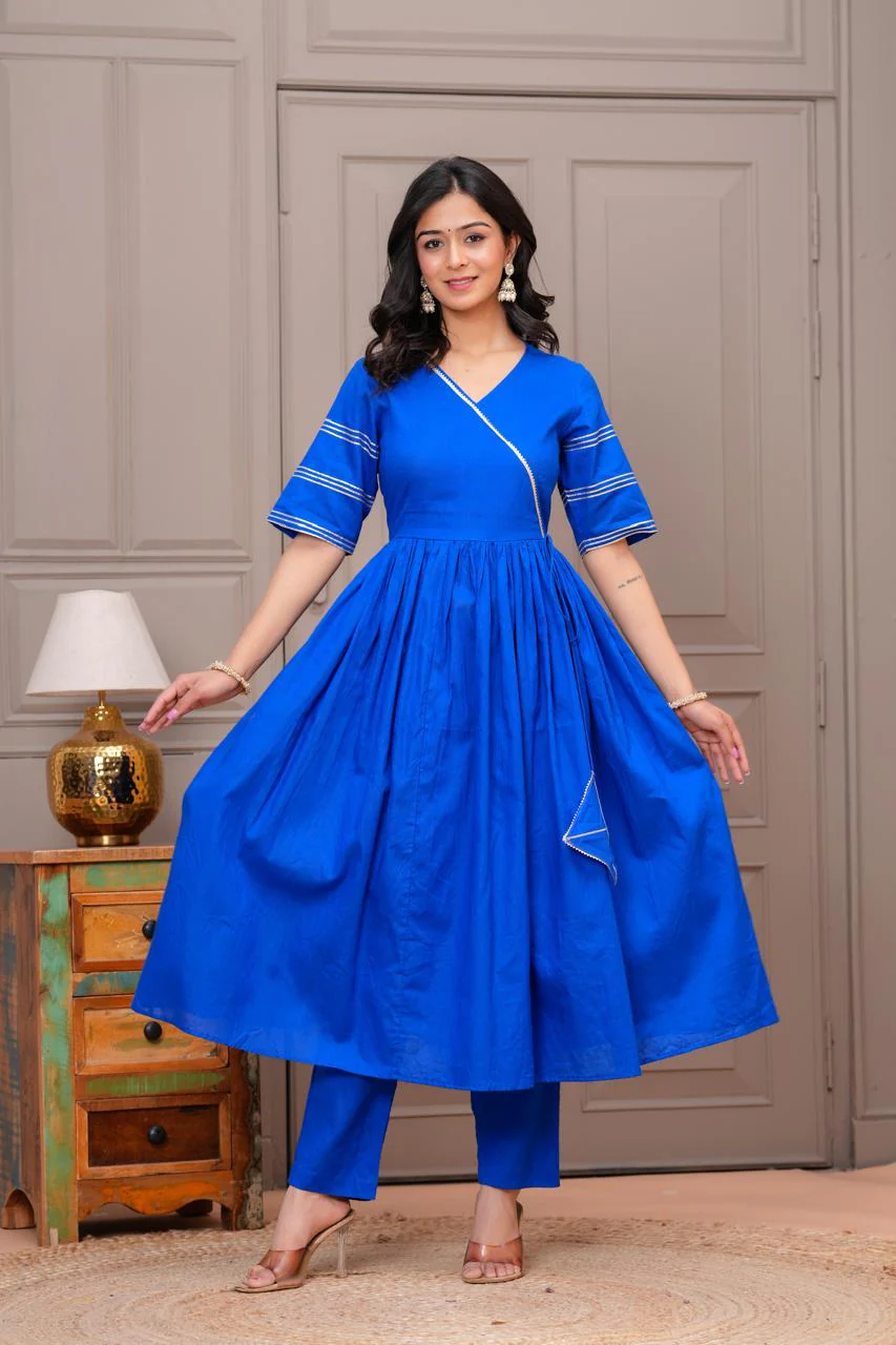 Ganatra Ocean Cotton Anarkali Suit Set - Image 6