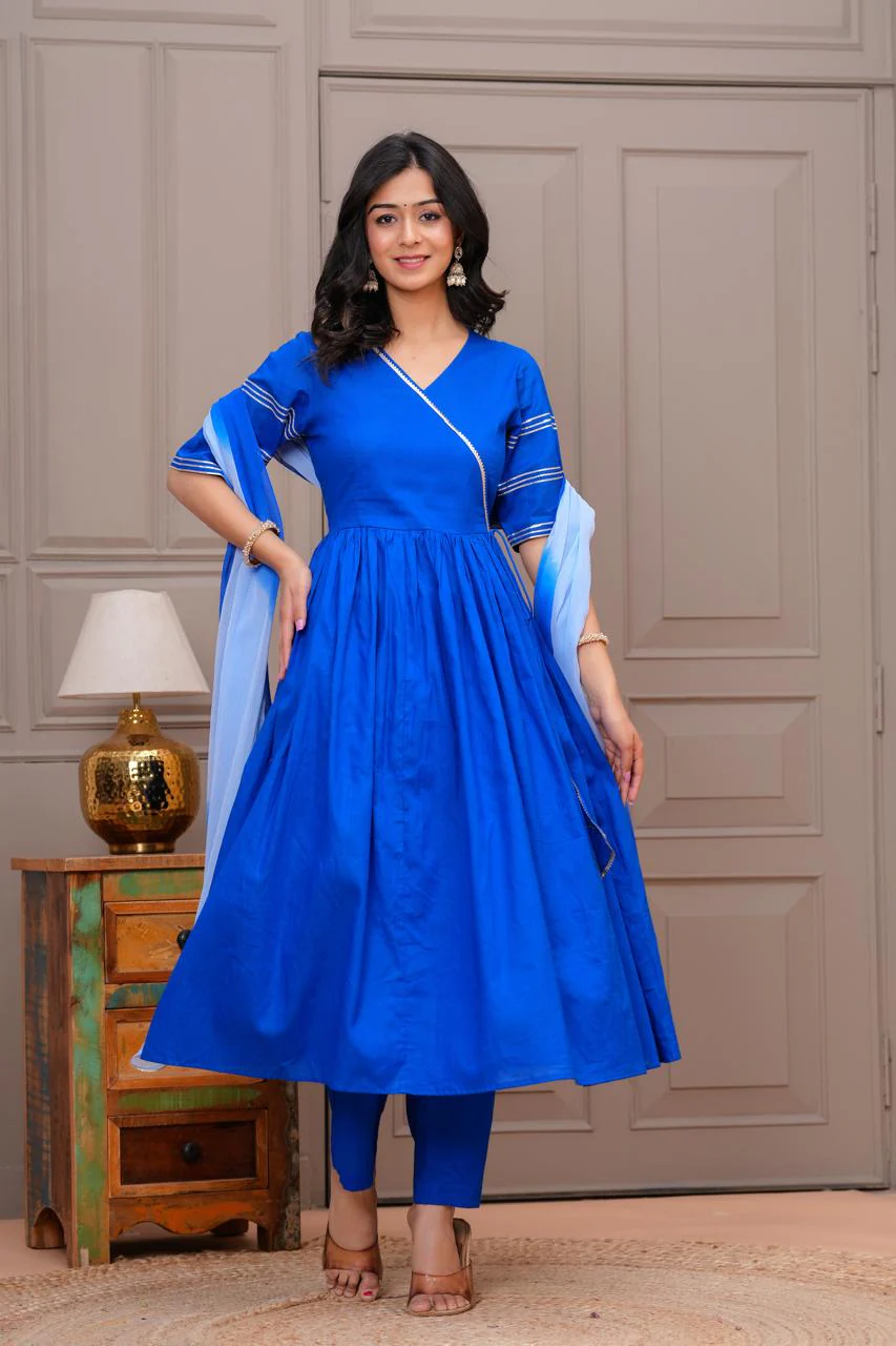 Ganatra Ocean Cotton Anarkali Suit Set - Image 8