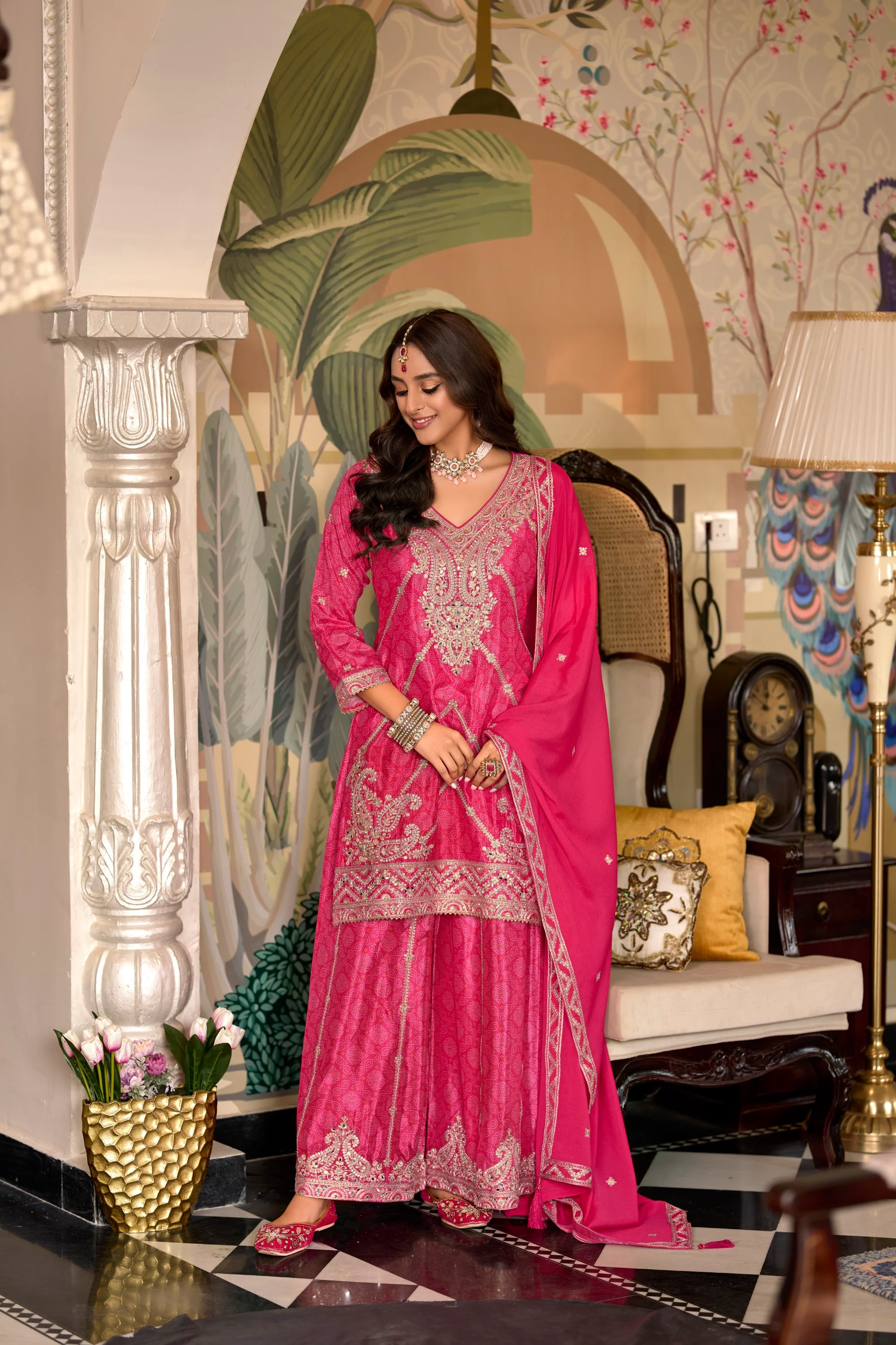 Sreyashi Rose Premium Full Heavy Work Suit set - Image 4