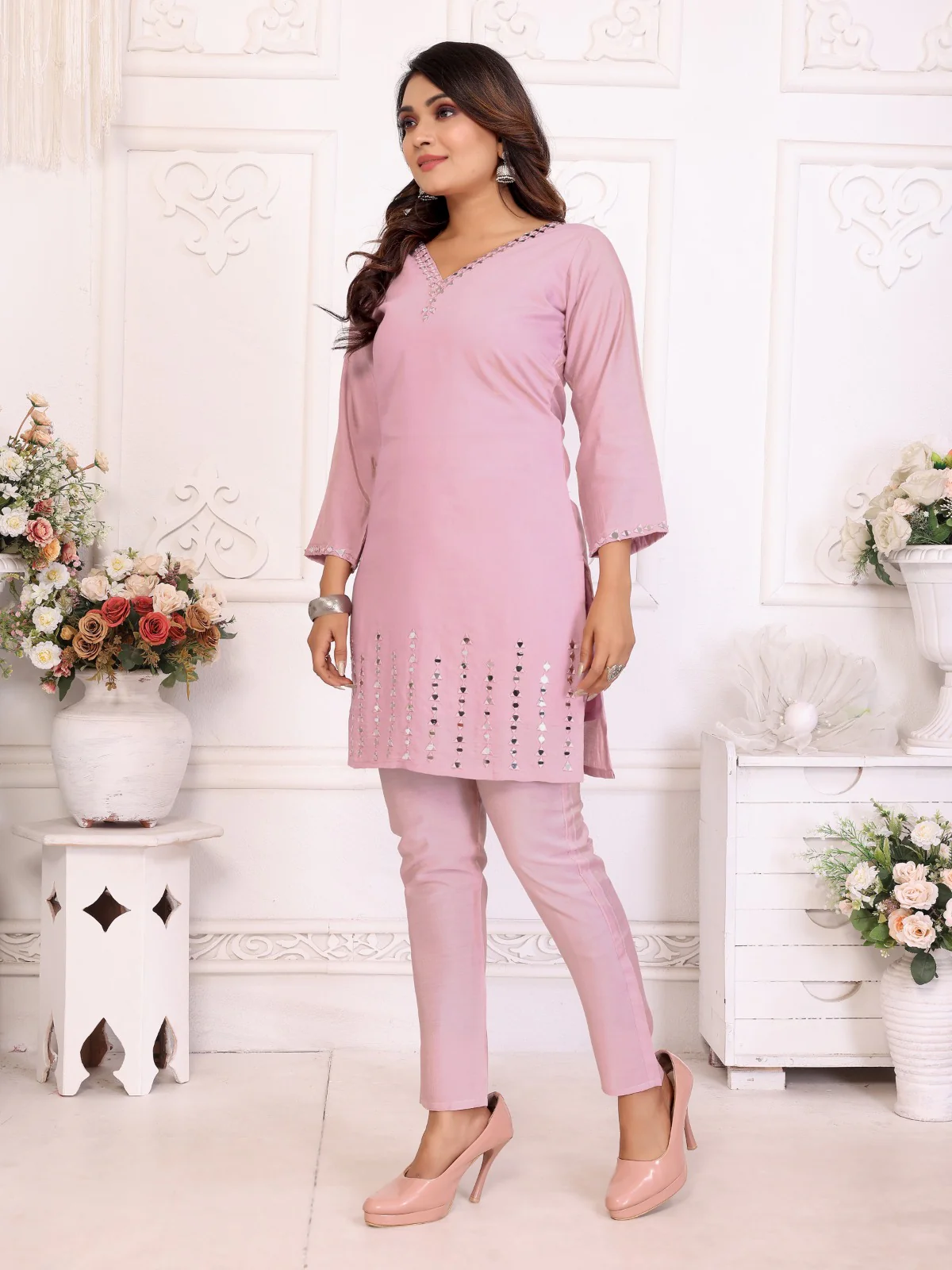 Divya Blossom Mirror Work Co-ord Set - Image 5