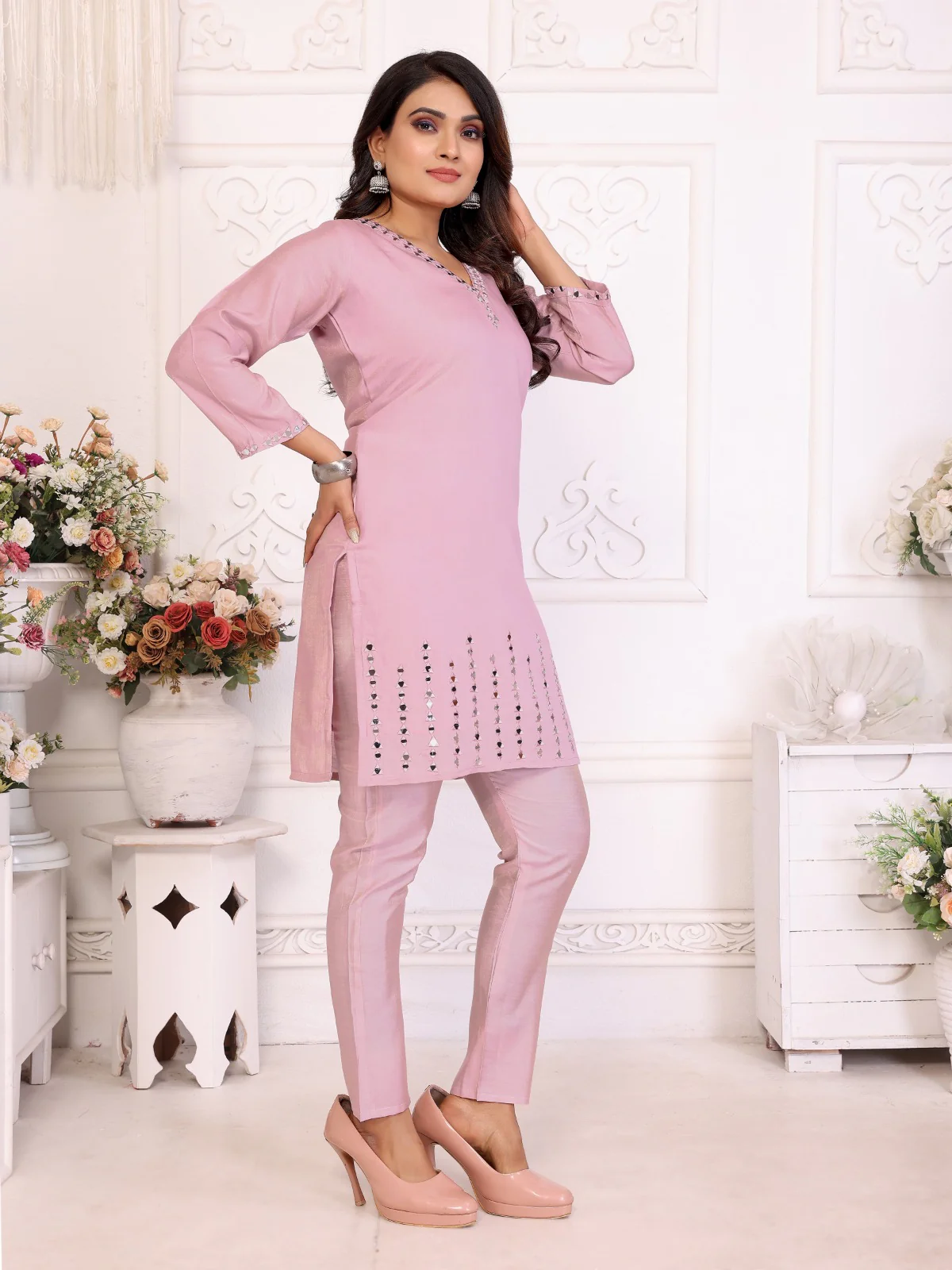 Divya Blossom Mirror Work Co-ord Set - Image 6