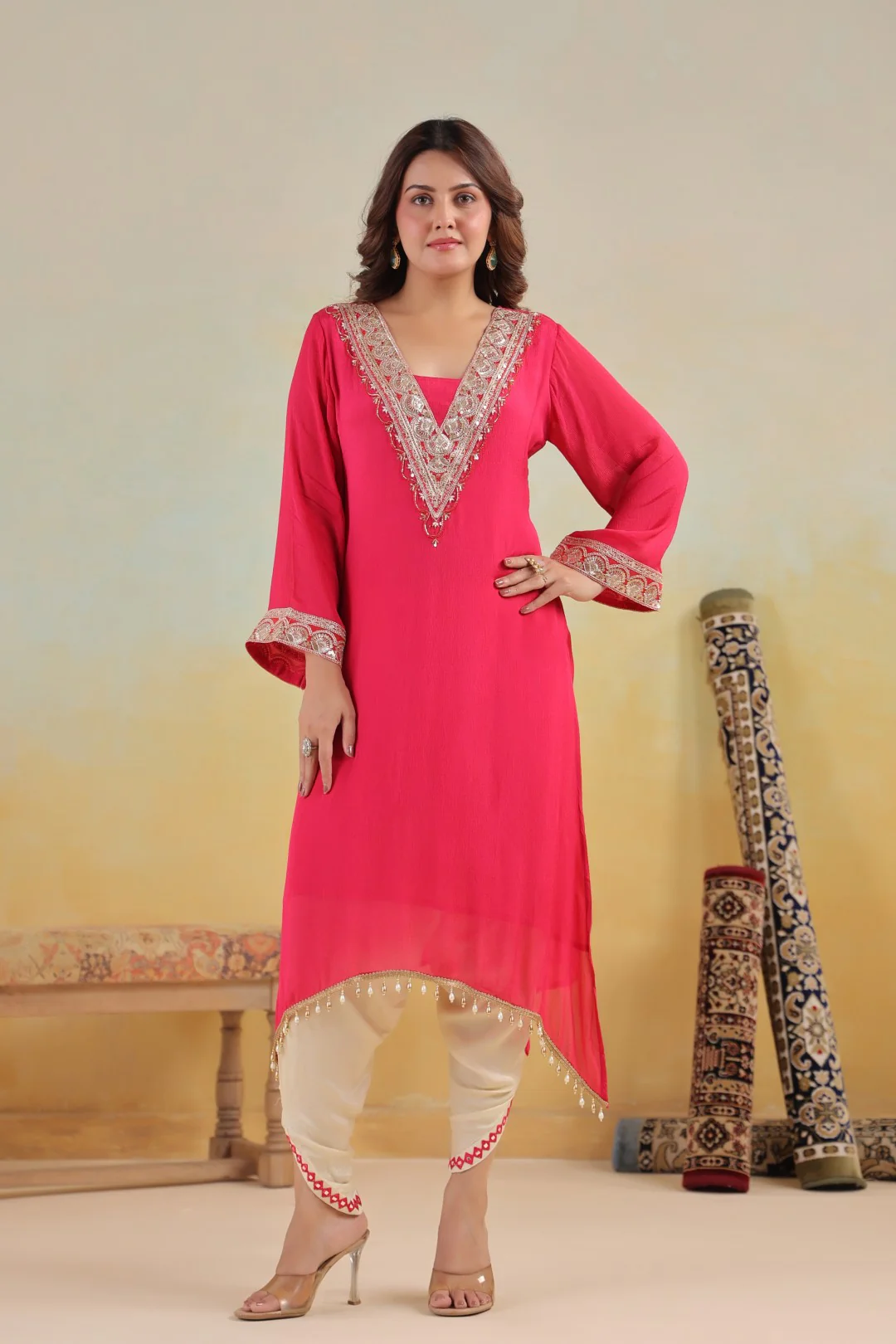 Sera rosy premium embroidery kurta pant set - Image 10