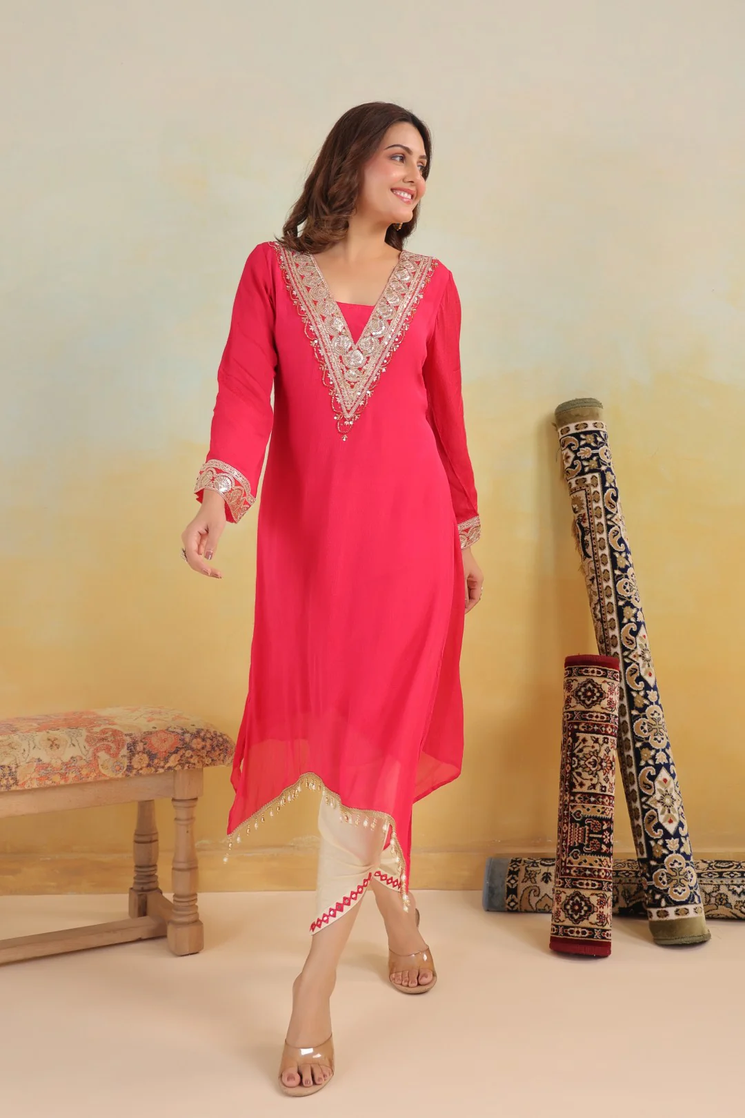 Sera rosy premium embroidery kurta pant set - Image 17