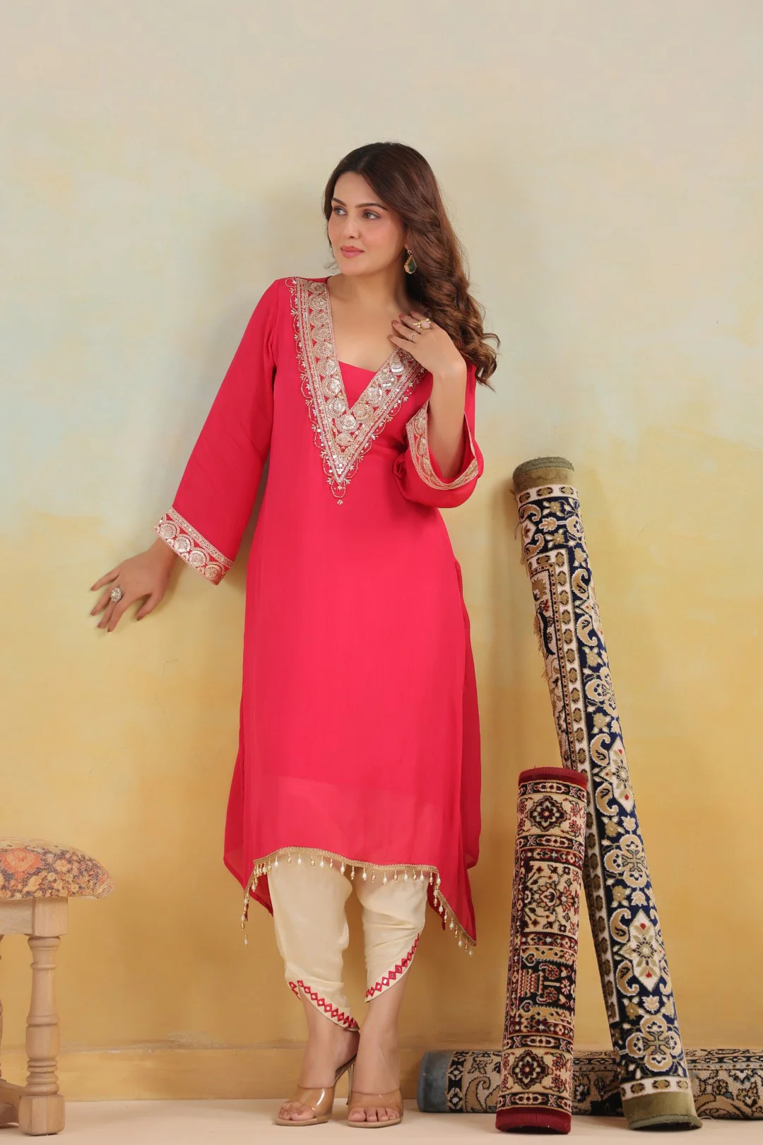 Sera rosy premium embroidery kurta pant set - Image 19