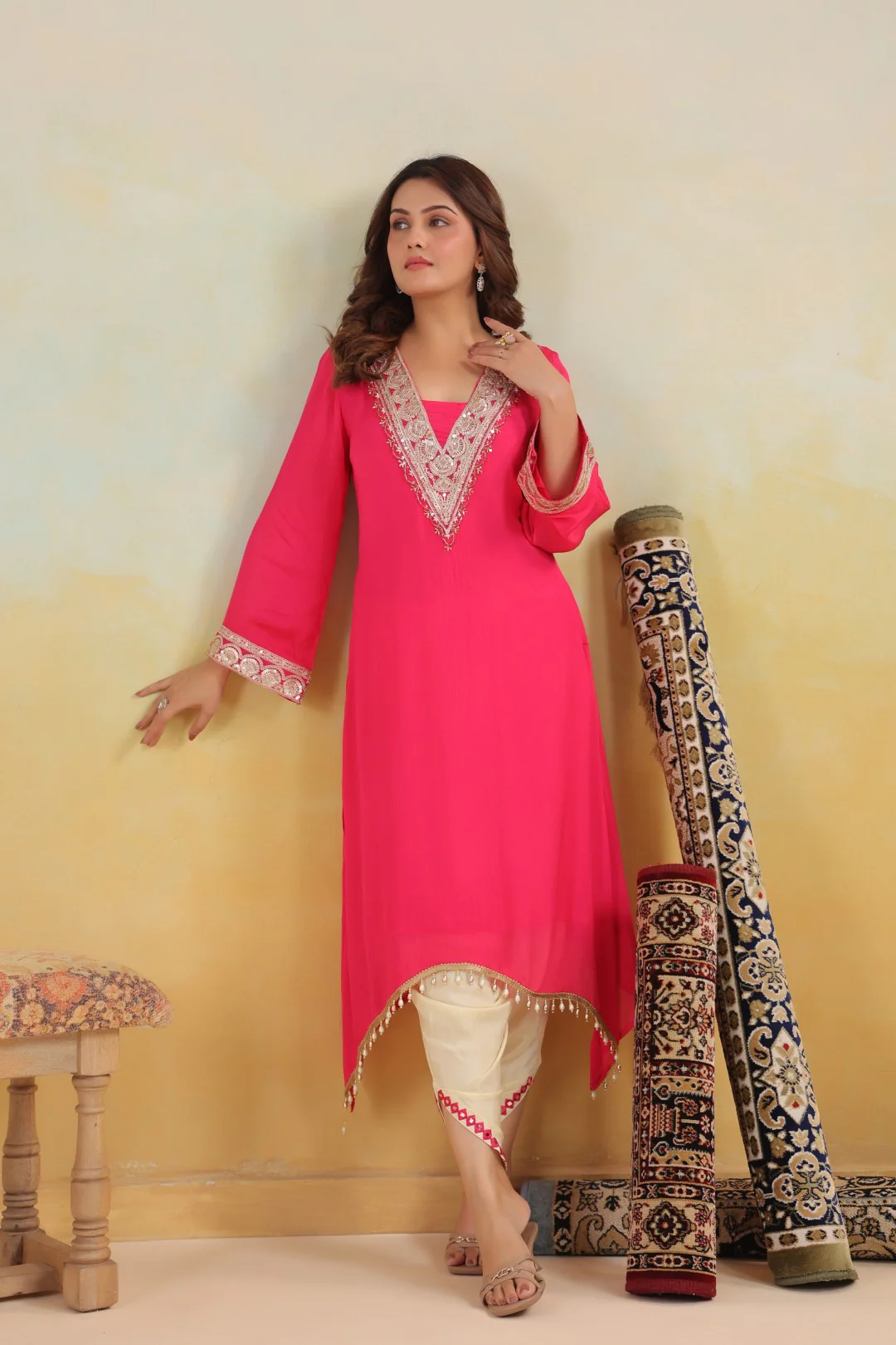 Sera rosy premium embroidery kurta pant set - Image 22