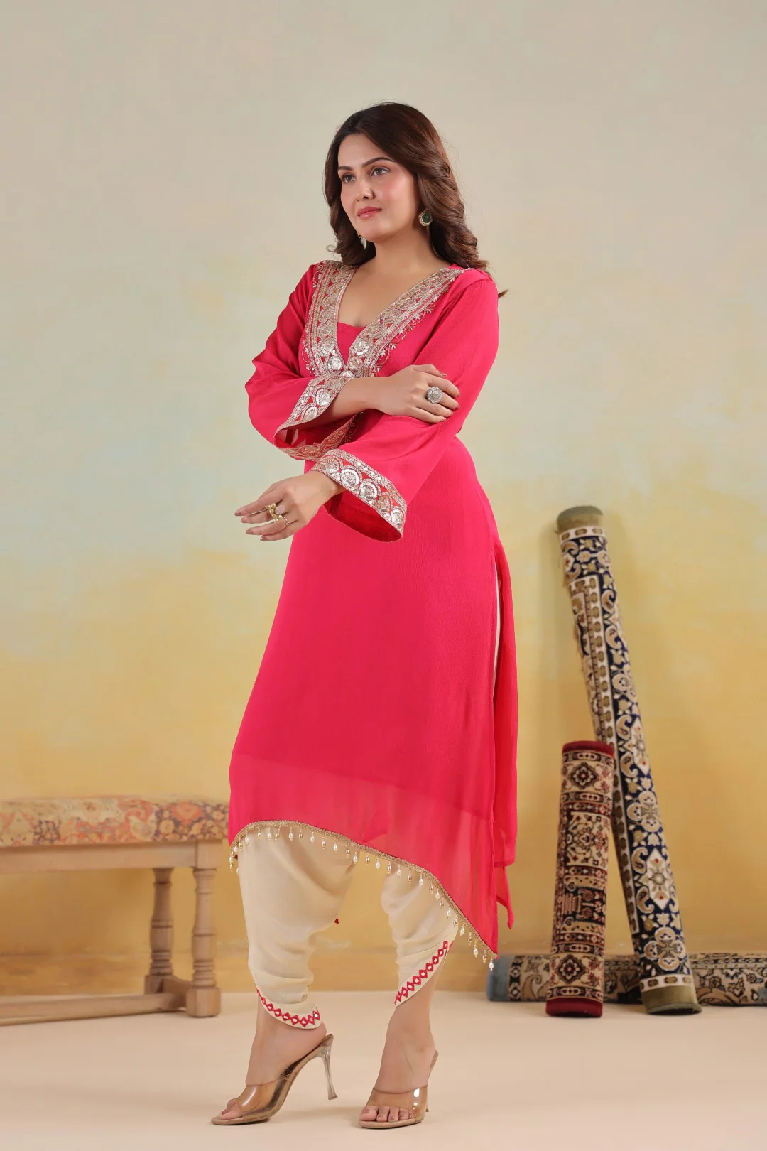 Sera rosy premium embroidery kurta pant set - Image 5