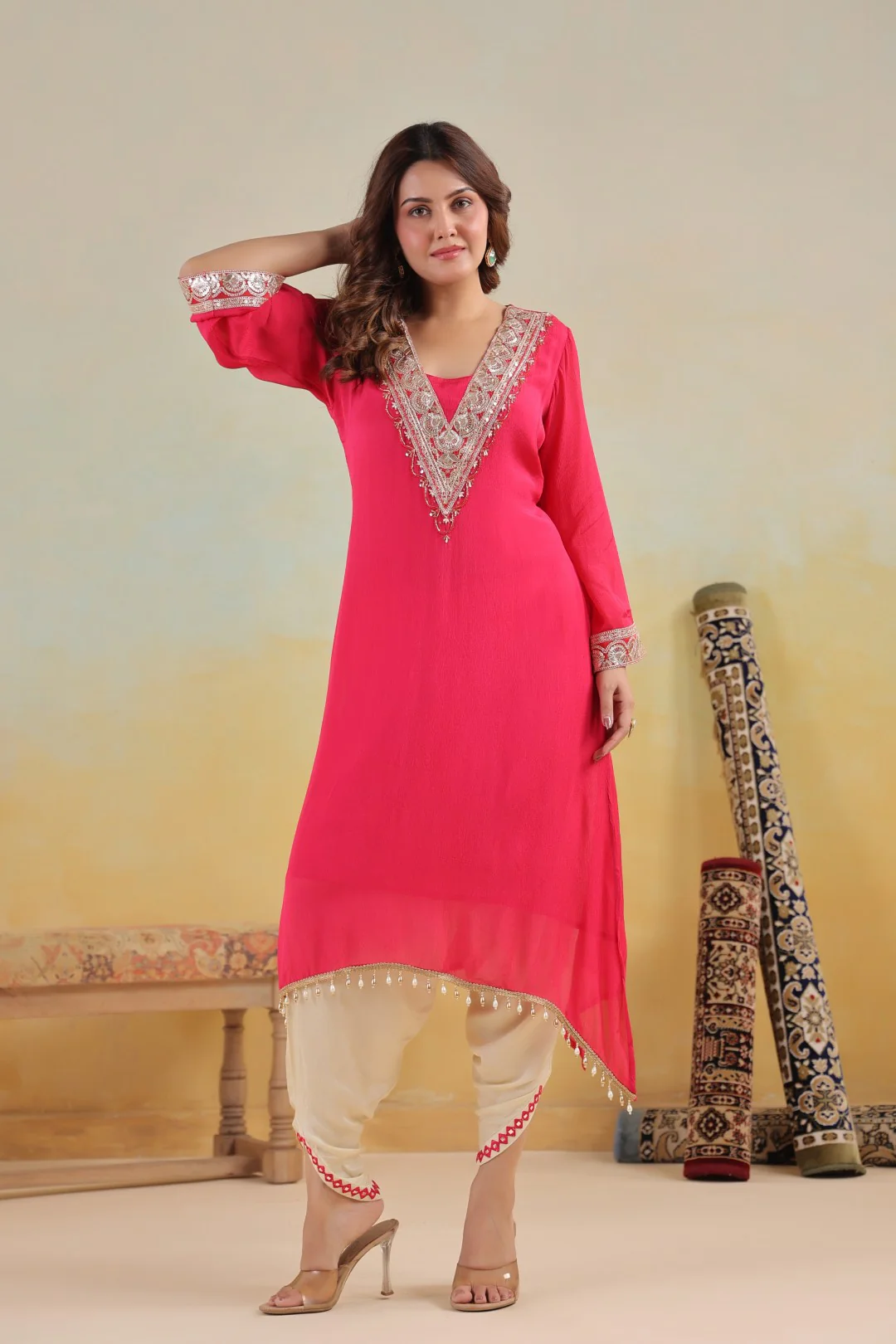 Sera rosy premium embroidery kurta pant set - Image 6