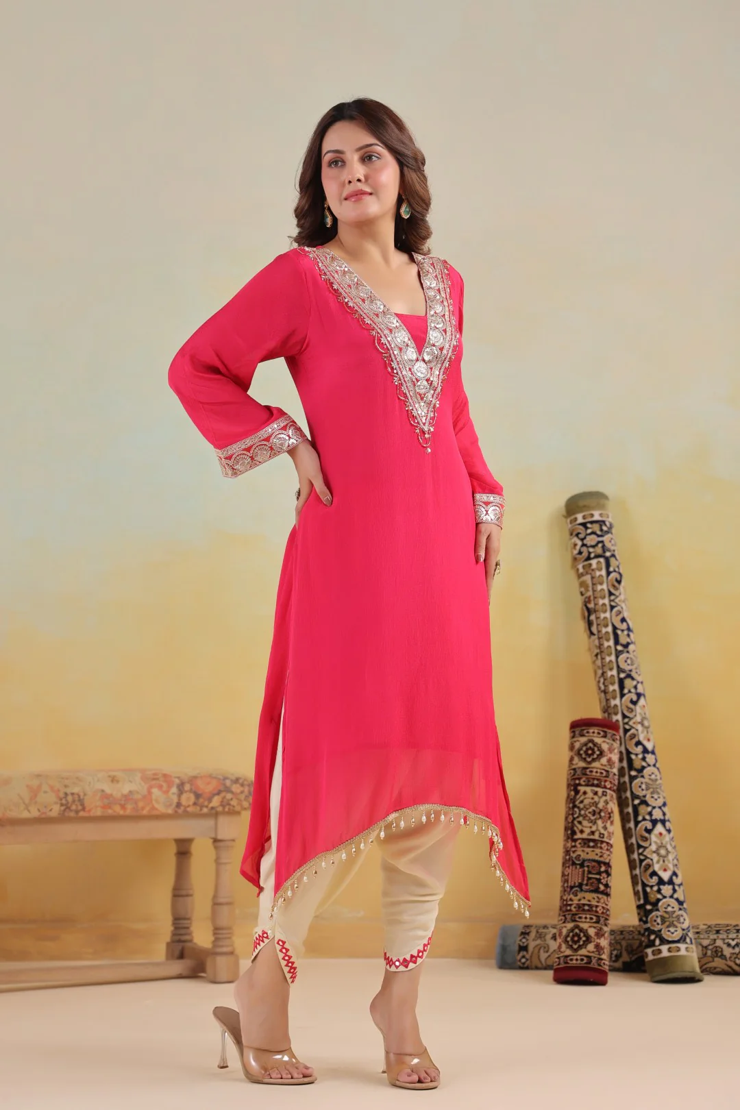 Sera rosy premium embroidery kurta pant set - Image 8