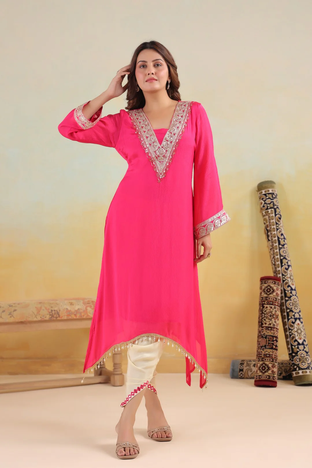 Sera rosy premium embroidery kurta pant set - Image 9