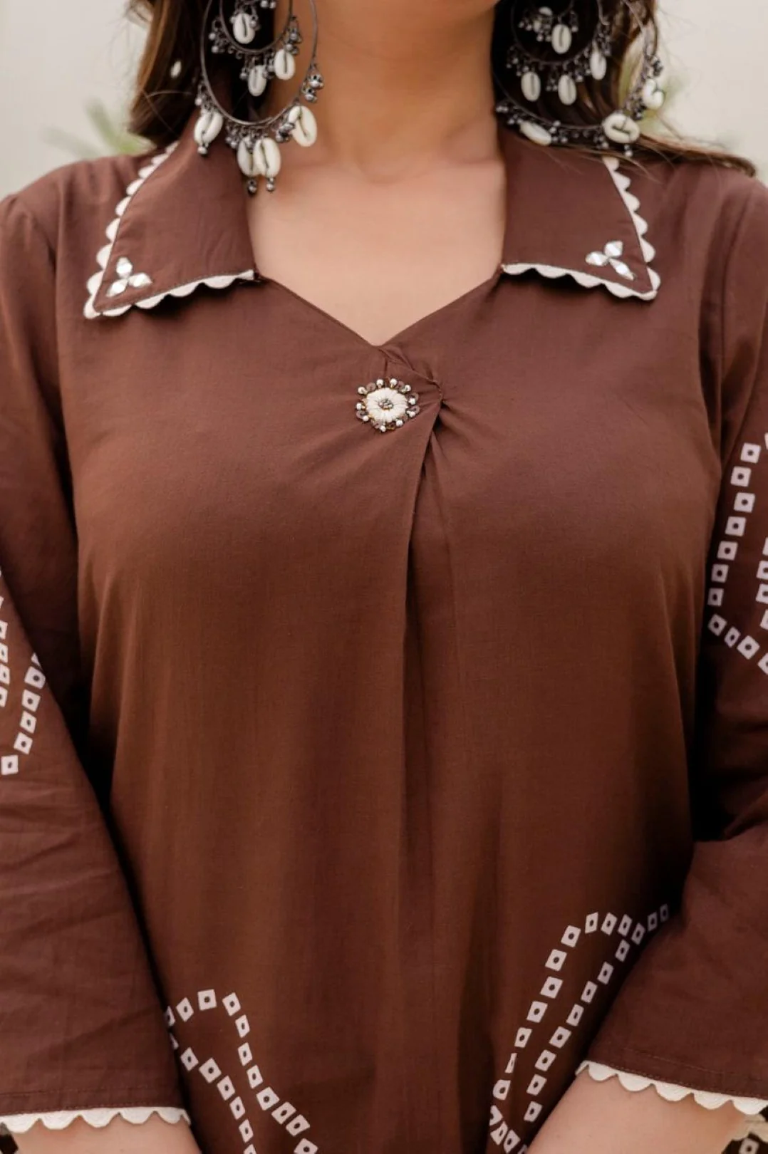 Girnar tan cotton suit set - Image 10