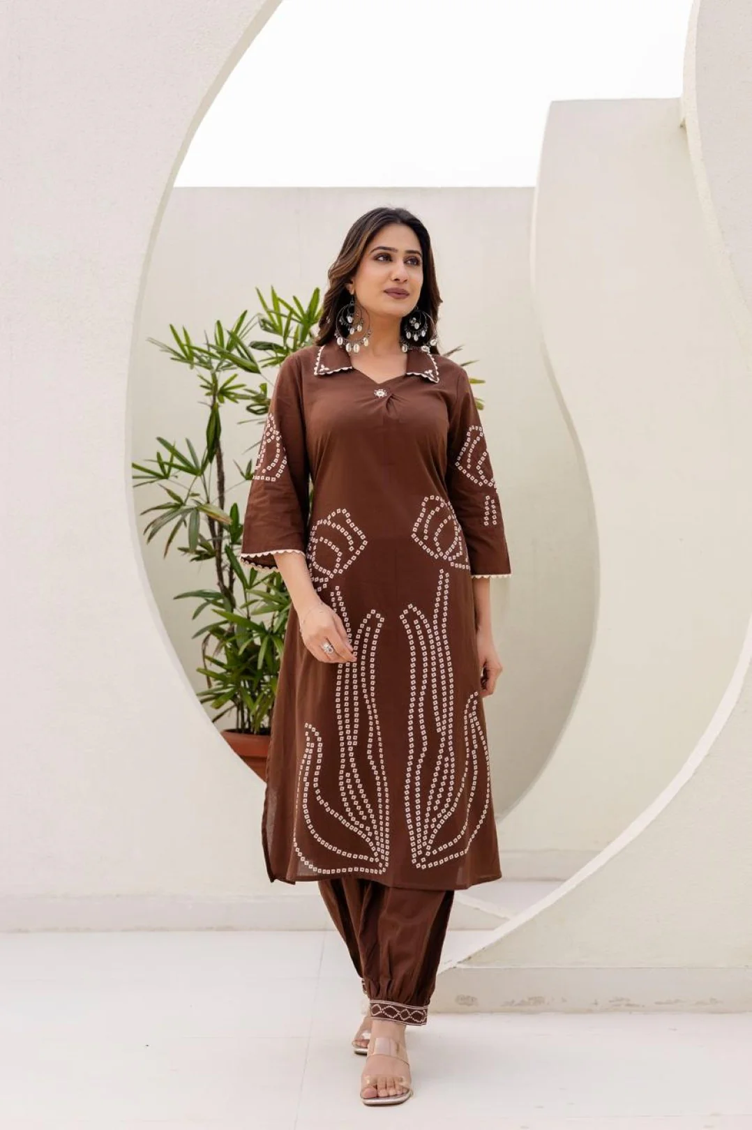 Girnar tan cotton suit set - Image 5
