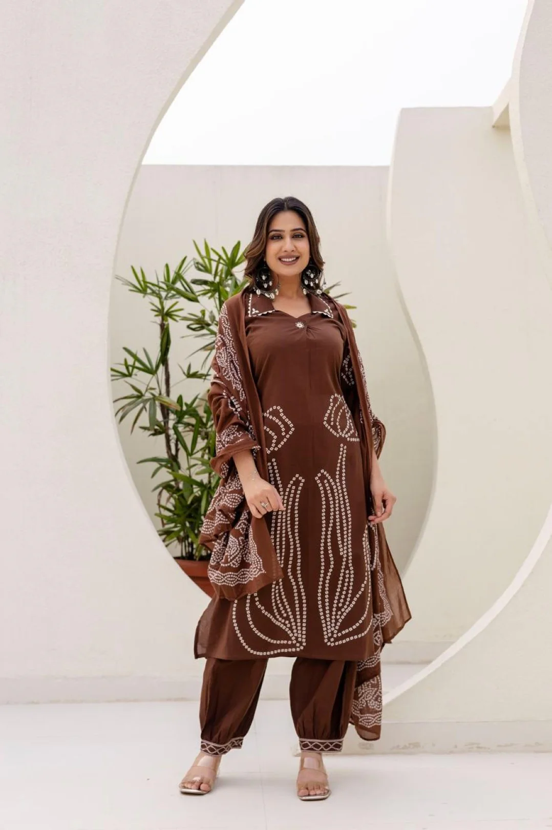 Girnar tan cotton suit set - Image 6