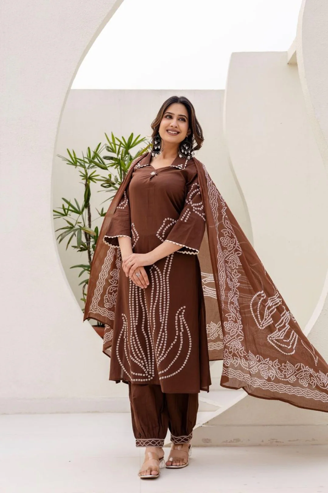 Girnar tan cotton suit set - Image 8